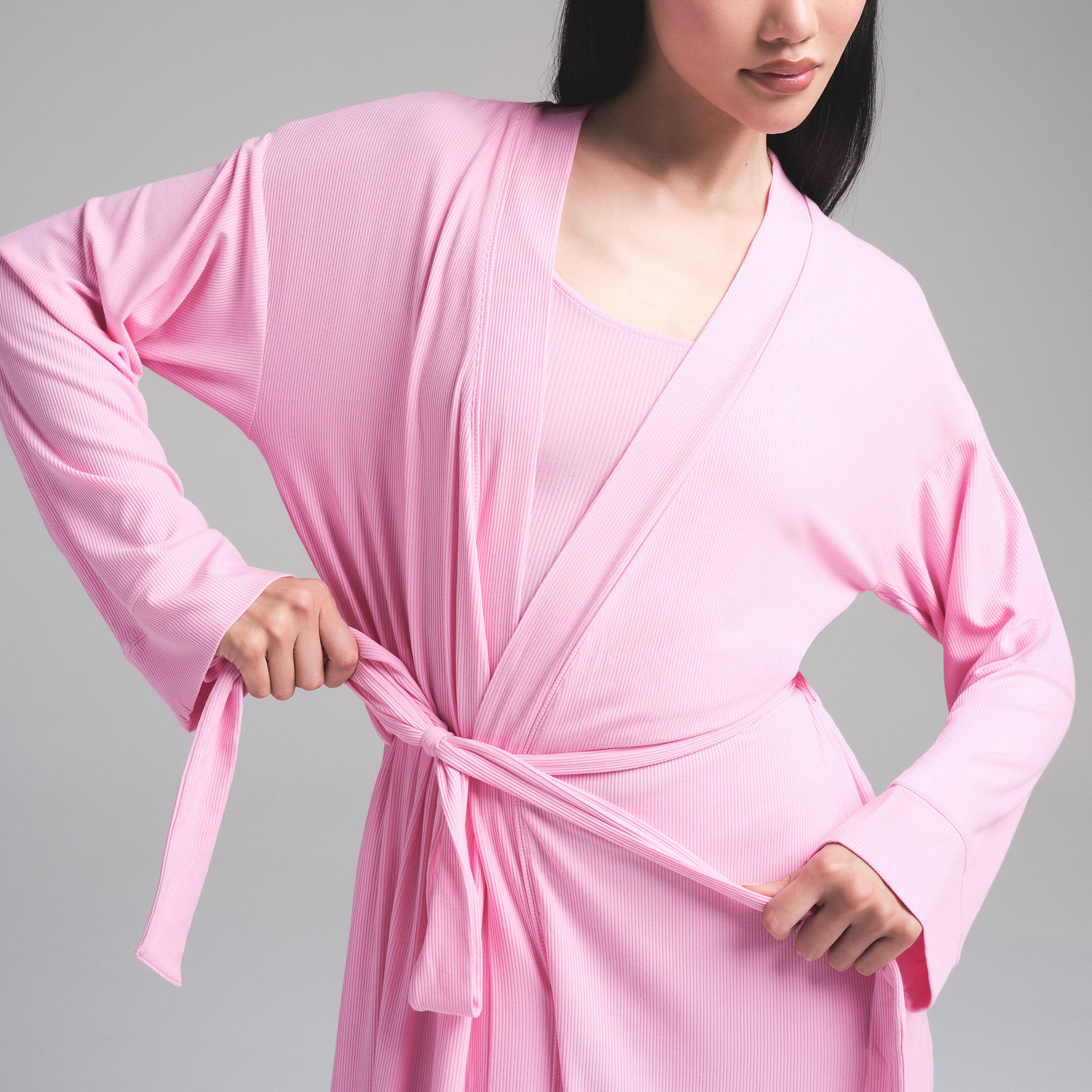 SOFT LOUNGE LONG ROBE | BUBBLE GUM - Image 2