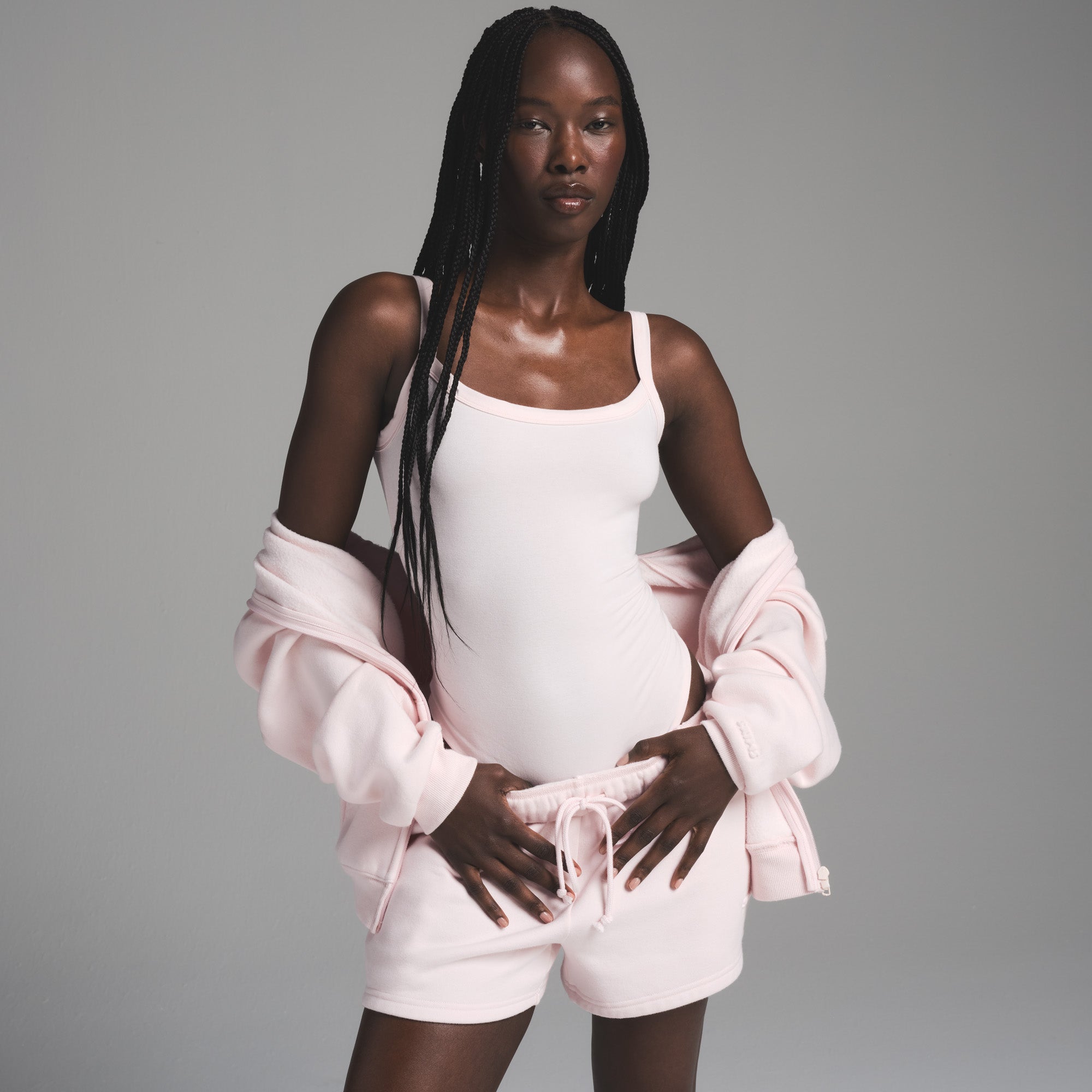 COTTON FLEECE CLASSIC SHORT | BARELY PINK - Image 2