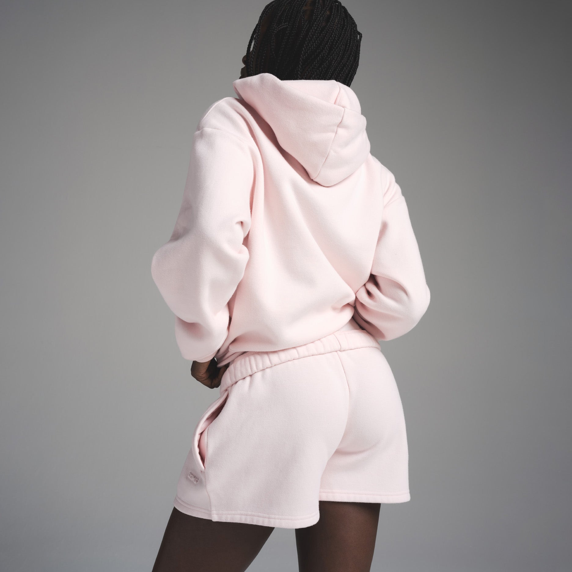 COTTON FLEECE CLASSIC SHORT | BARELY PINK - Image 3
