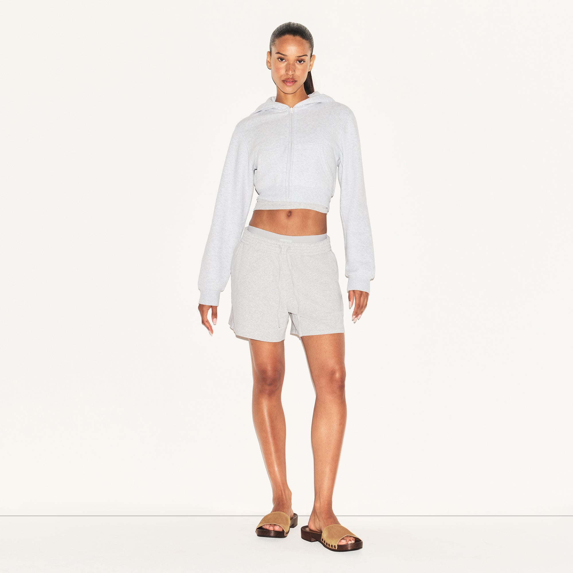 COTTON JERSEY CLASSIC SHORT | LIGHT HEATHER GREY - Image 2