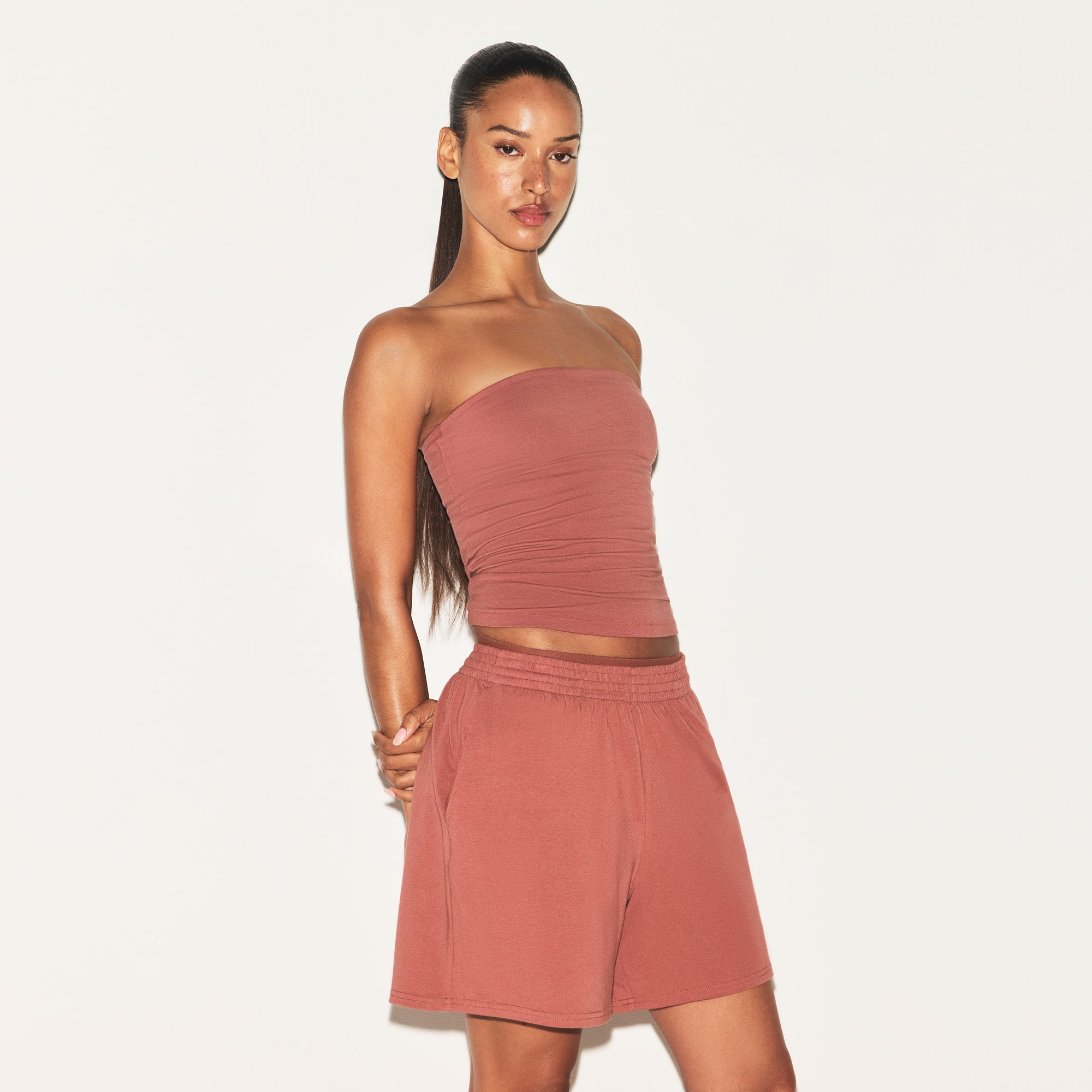 COTTON JERSEY CLASSIC SHORT | REDWOOD - Image 4