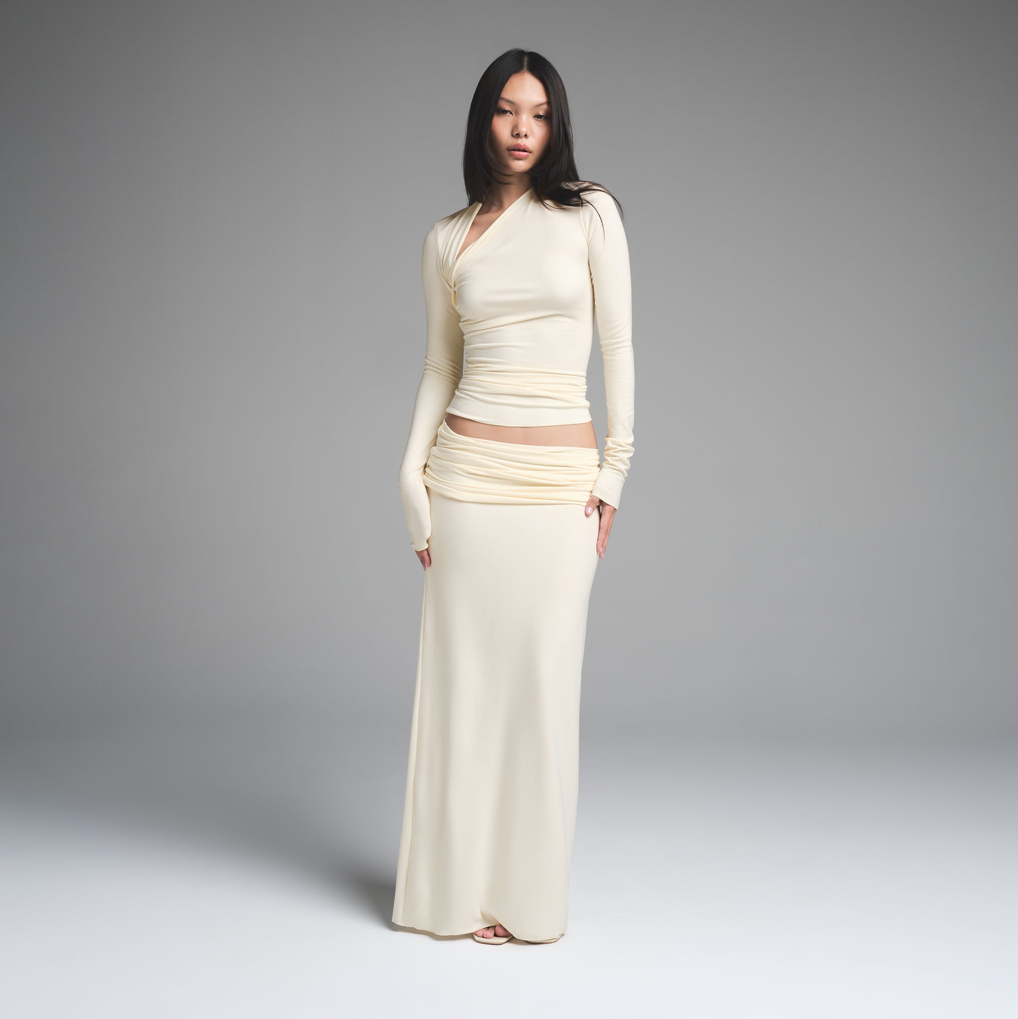 SKIMS CLOUD FOLDOVER SKIRT | ECRU