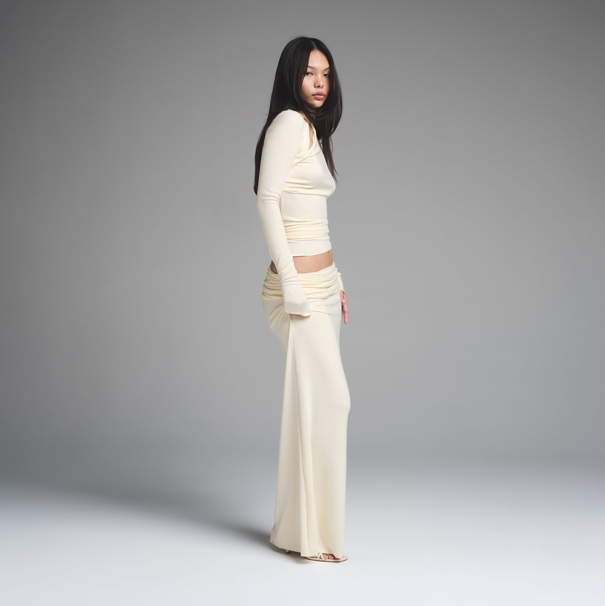 SKIMS CLOUD FOLDOVER SKIRT | ECRU - Image 2