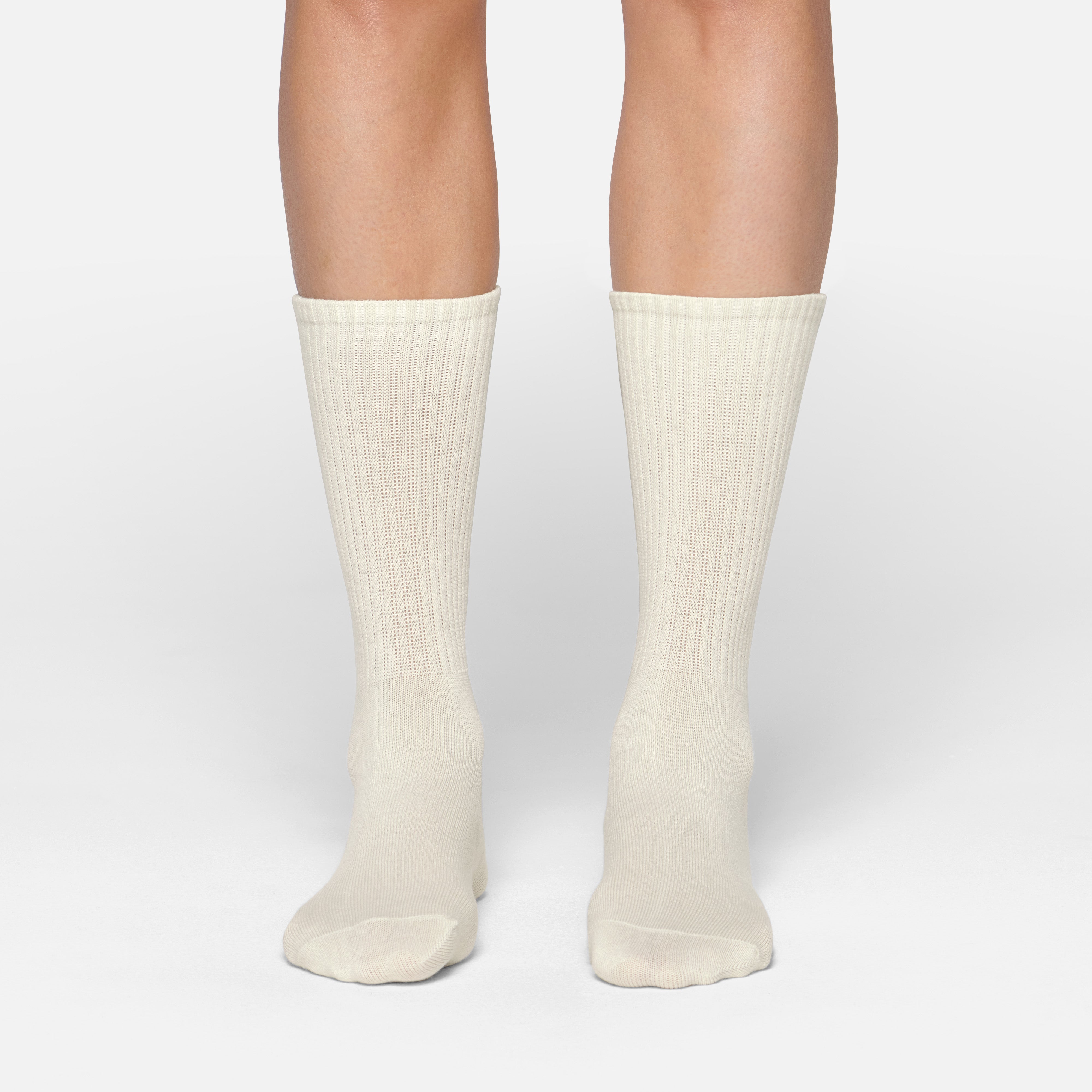 RIBBED CREW SOCK | BONE