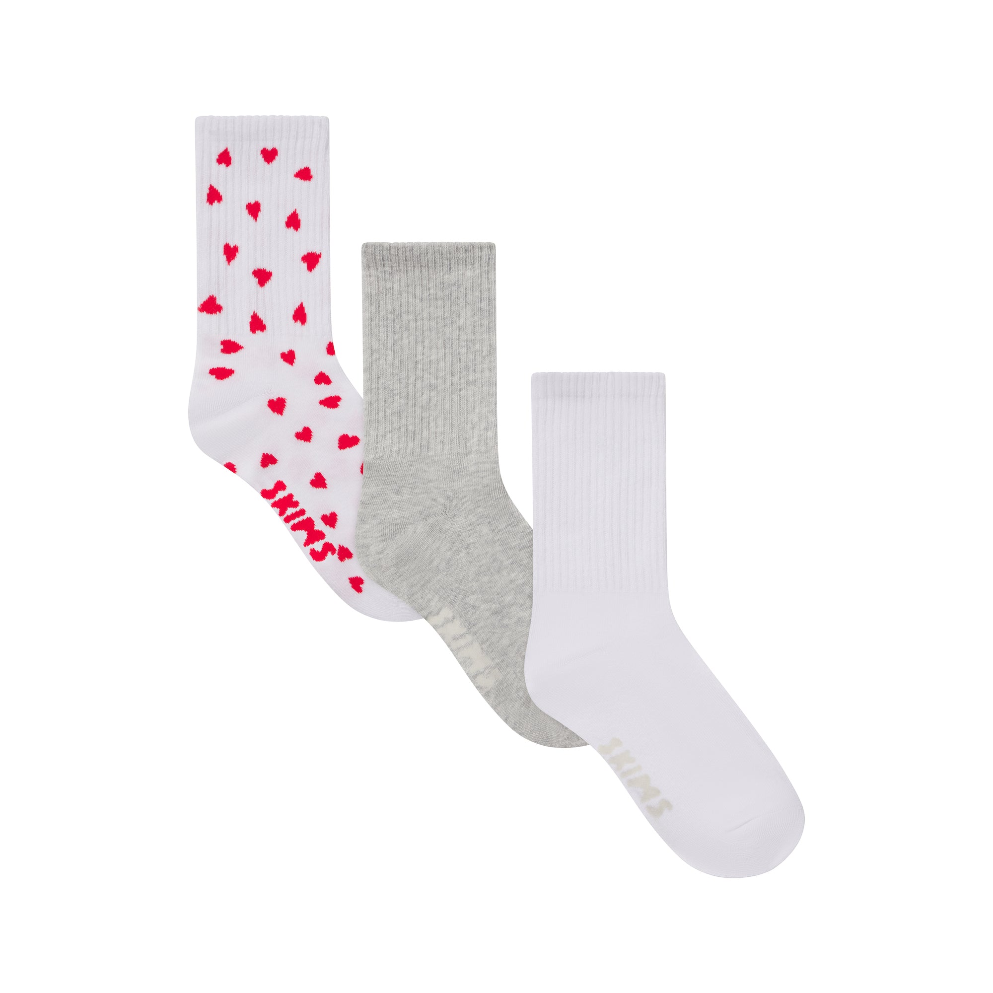 RIBBED CREW SOCK 3-PACK | RUBY HEART MULTI - Image 9