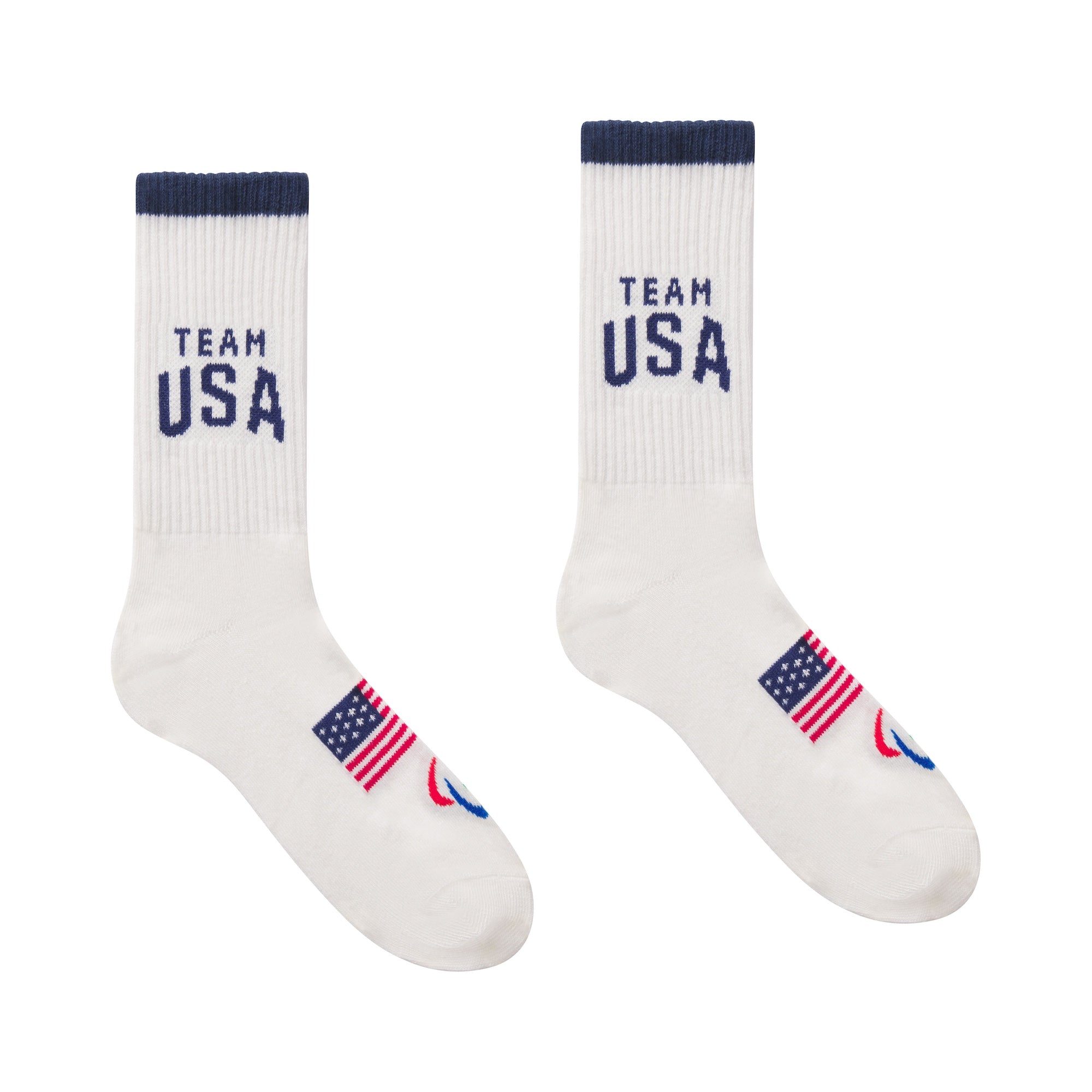SKIMS FOR TEAM USA MENS PARALYMPIC RIBBED CREW SOCK | WHITE - Image 6