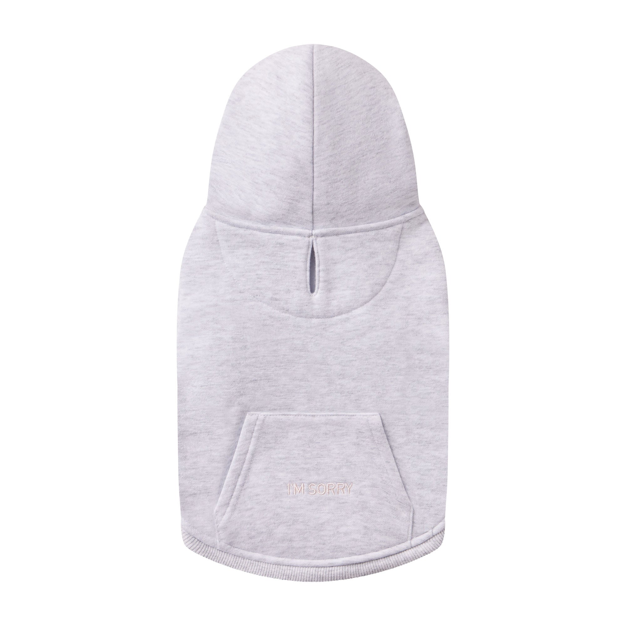 COTTON FLEECE PET HOODIE | LIGHT HEATHER GREY - Image 7
