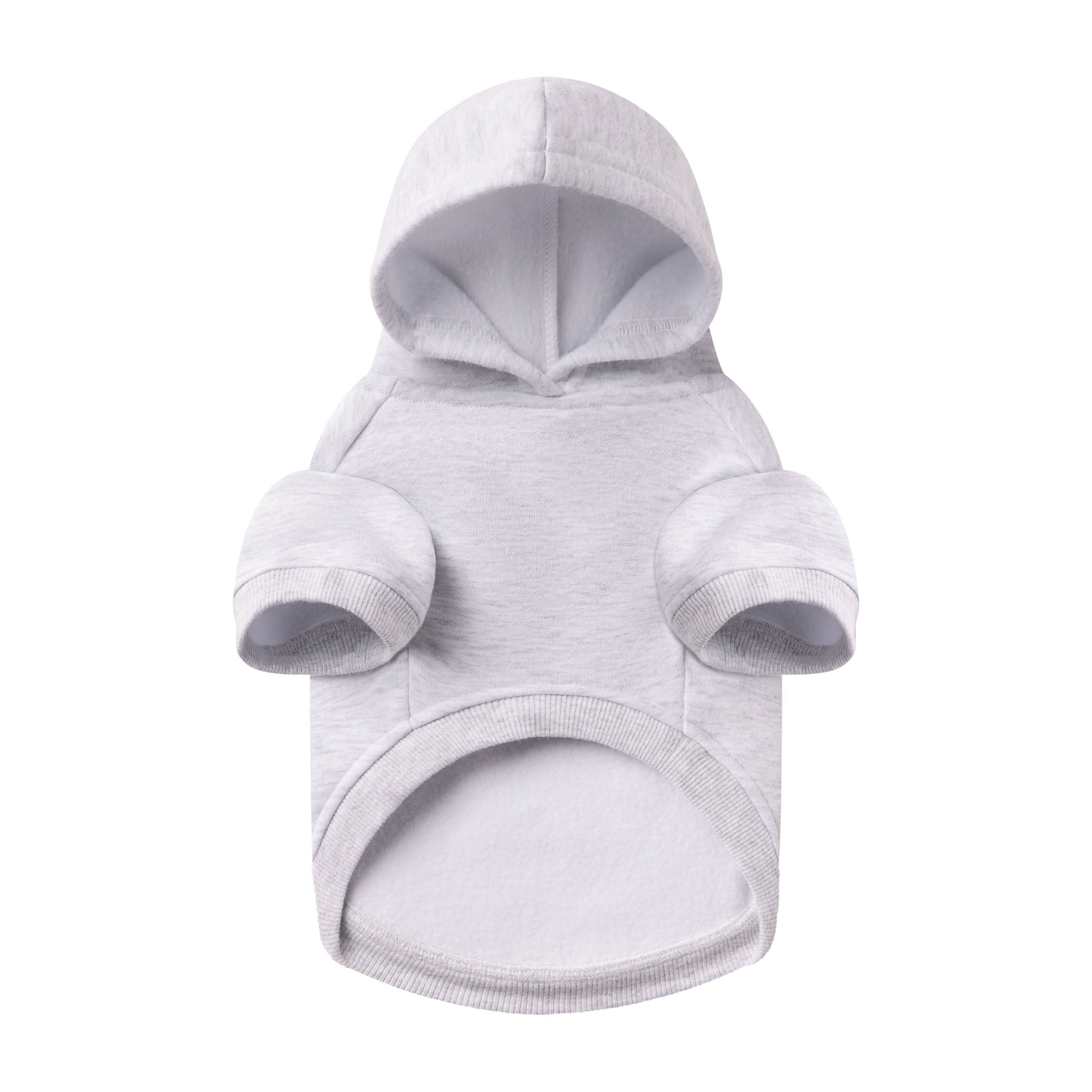 COTTON FLEECE PET HOODIE | LIGHT HEATHER GREY - Image 6