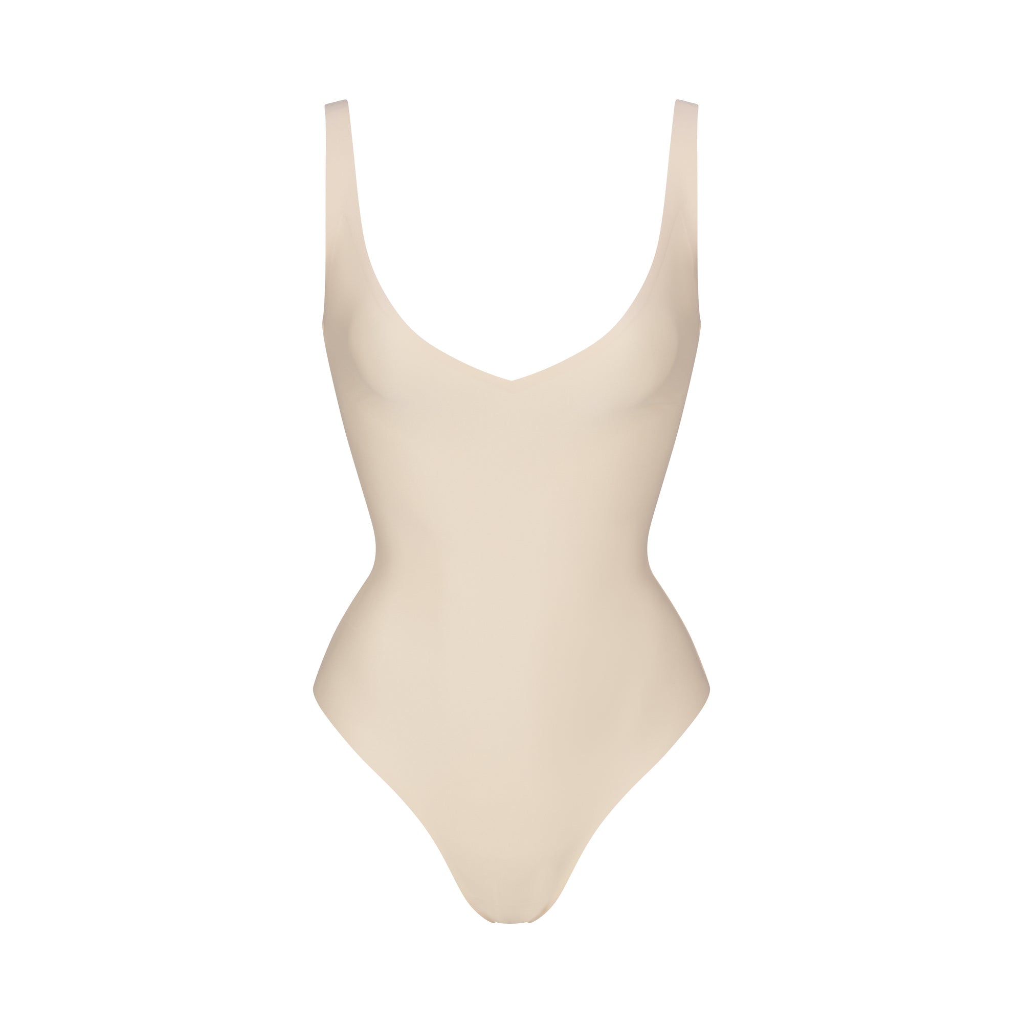 SKIMS BODY UNLINED PLUNGE THONG BODYSUIT | SAND - Image 5