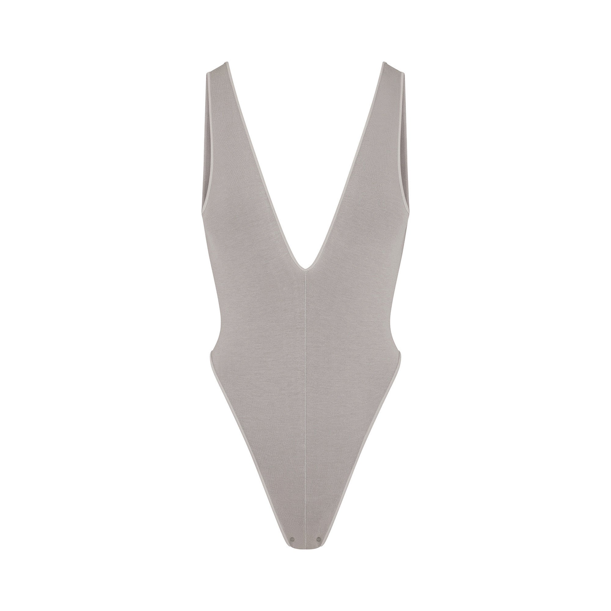 SEAMLESS MODAL DEEP PLUNGE BODYSUIT | SMOKE - Image 5