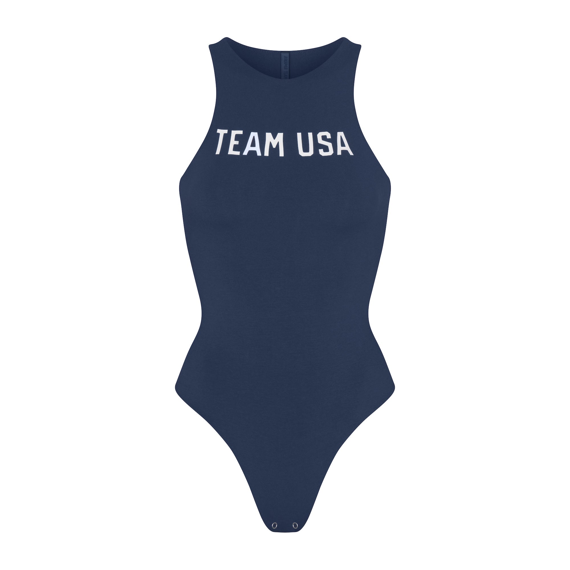 SKIMS FOR TEAM USA COTTON JERSEY OLYMPIC HIGH NECK BODYSUIT | NAVY - Image 5