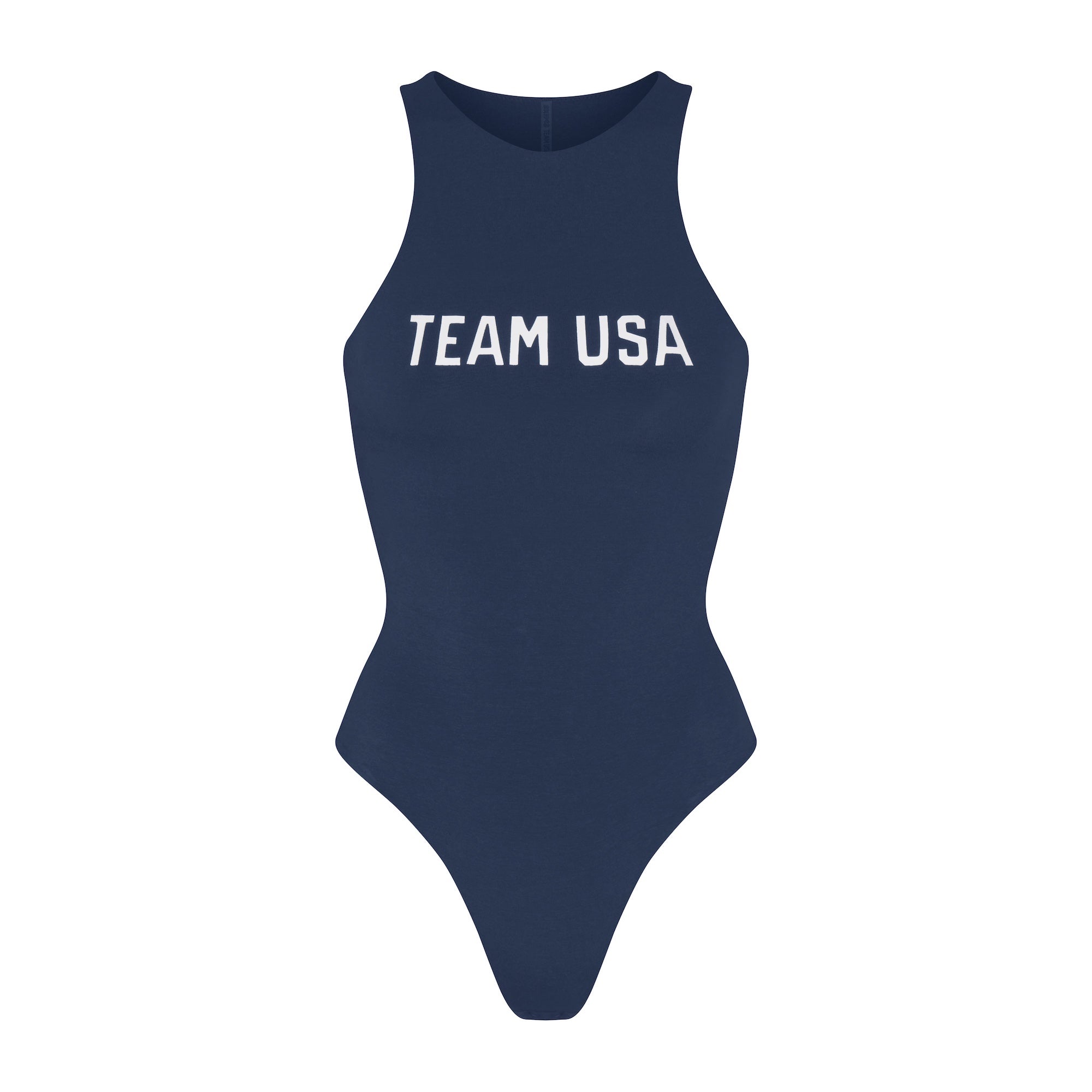 SKIMS FOR TEAM USA COTTON JERSEY PARALYMPIC HIGH NECK BODYSUIT | NAVY - Image 5
