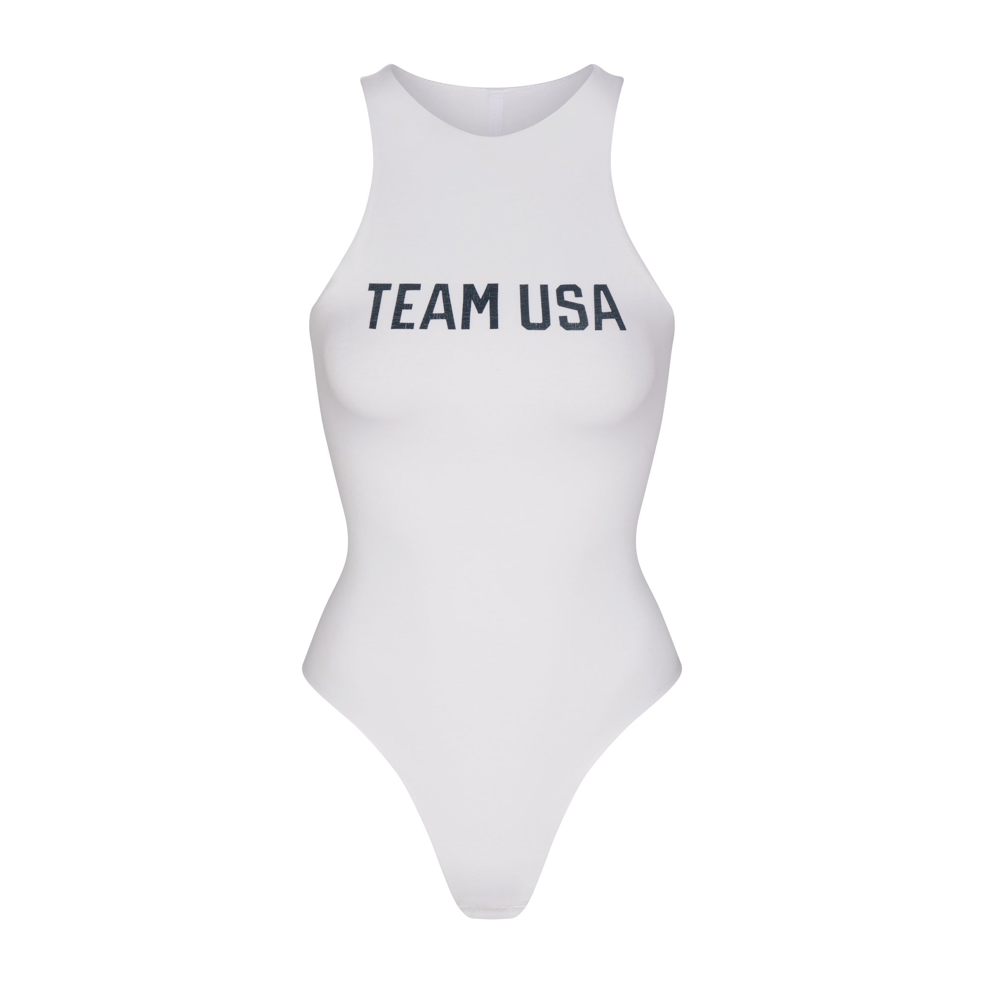 SKIMS FOR TEAM USA COTTON JERSEY PARALYMPIC HIGH NECK BODYSUIT | WHITE - Image 5