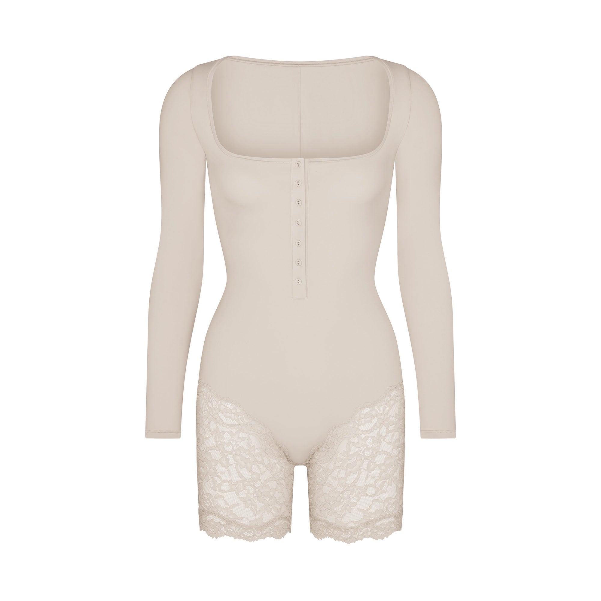 FITS EVERYBODY LACE LONG SLEEVE ONESIE | STONE - Image 5