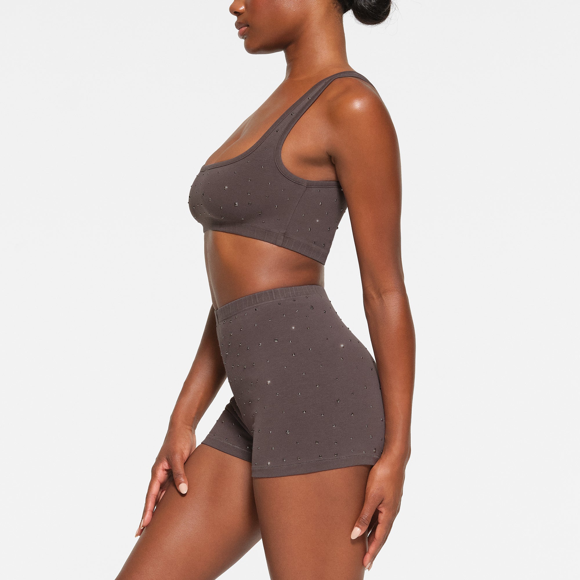 OUTDOOR RHINESTONE SHORT SHORT | GREY CHALK - Image 2