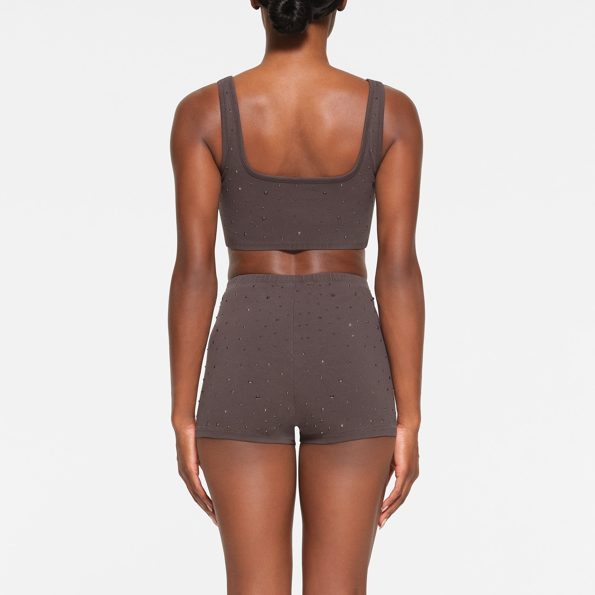 OUTDOOR RHINESTONE SHORT SHORT | GREY CHALK - Image 3