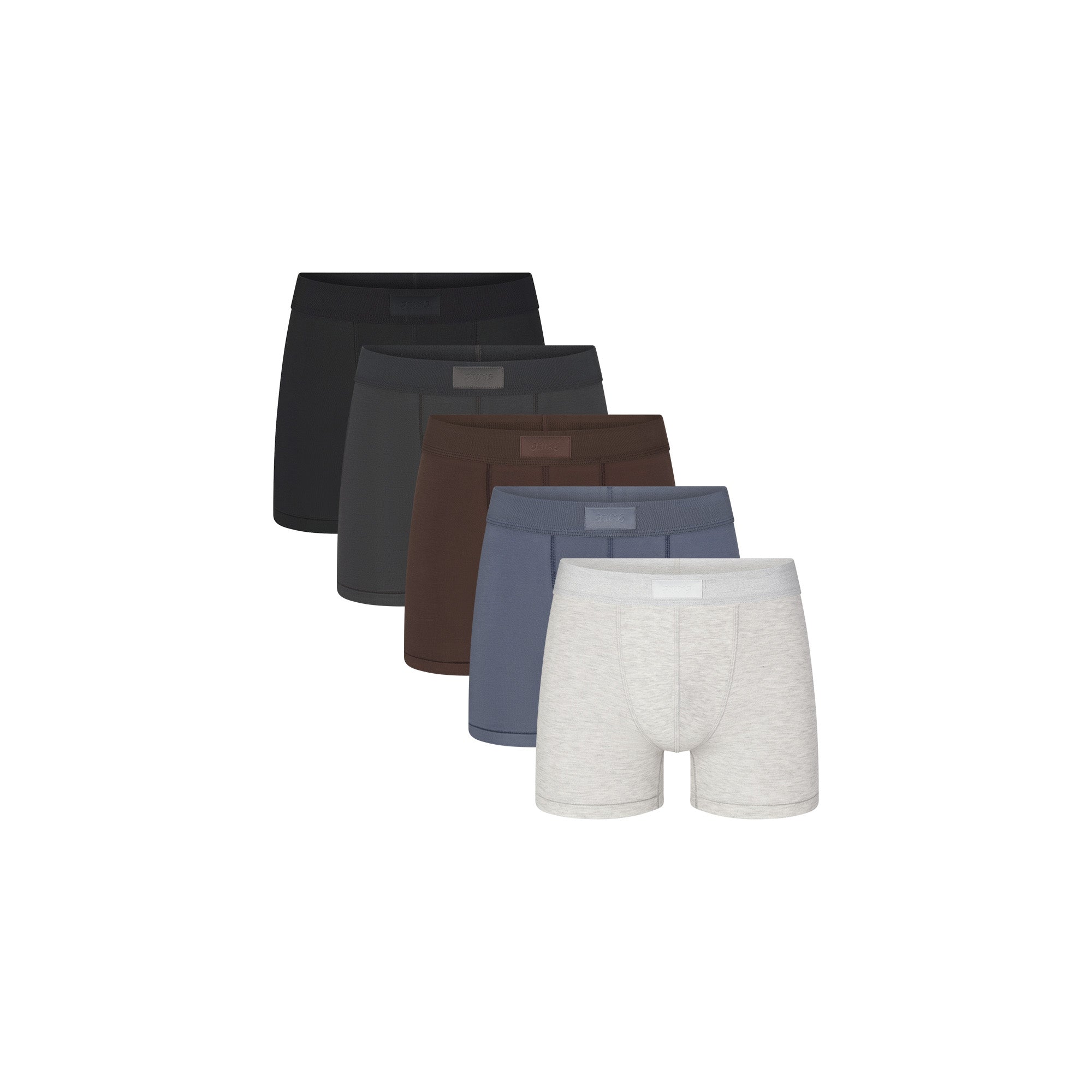 SKIMS COTTON MENS 3" BOXER BRIEF 5-PACK | DARK SEPIA ONYX MULTI - Image 13