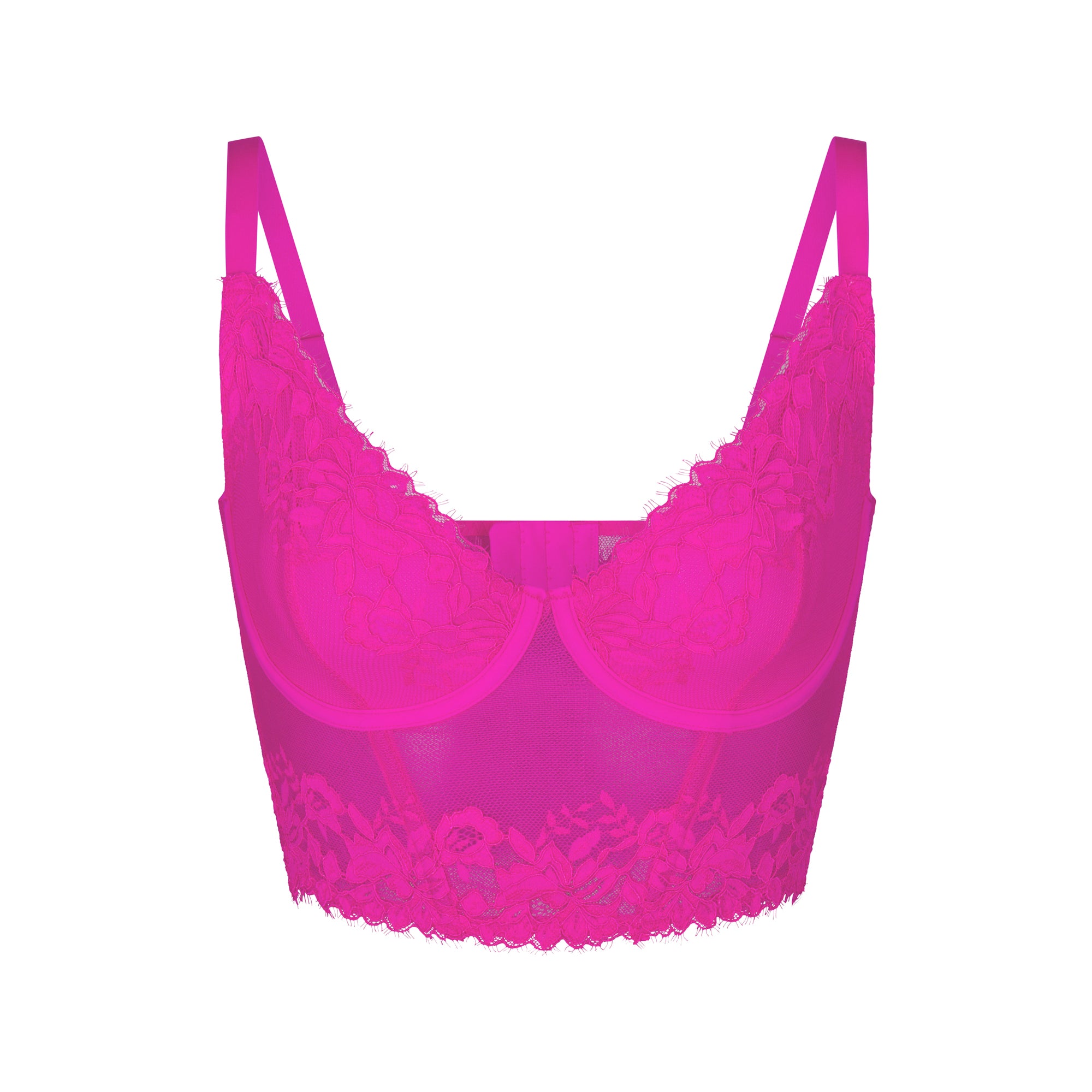 SKIMS LACE LINED DEMI CORSET | FUCHSIA - Image 5
