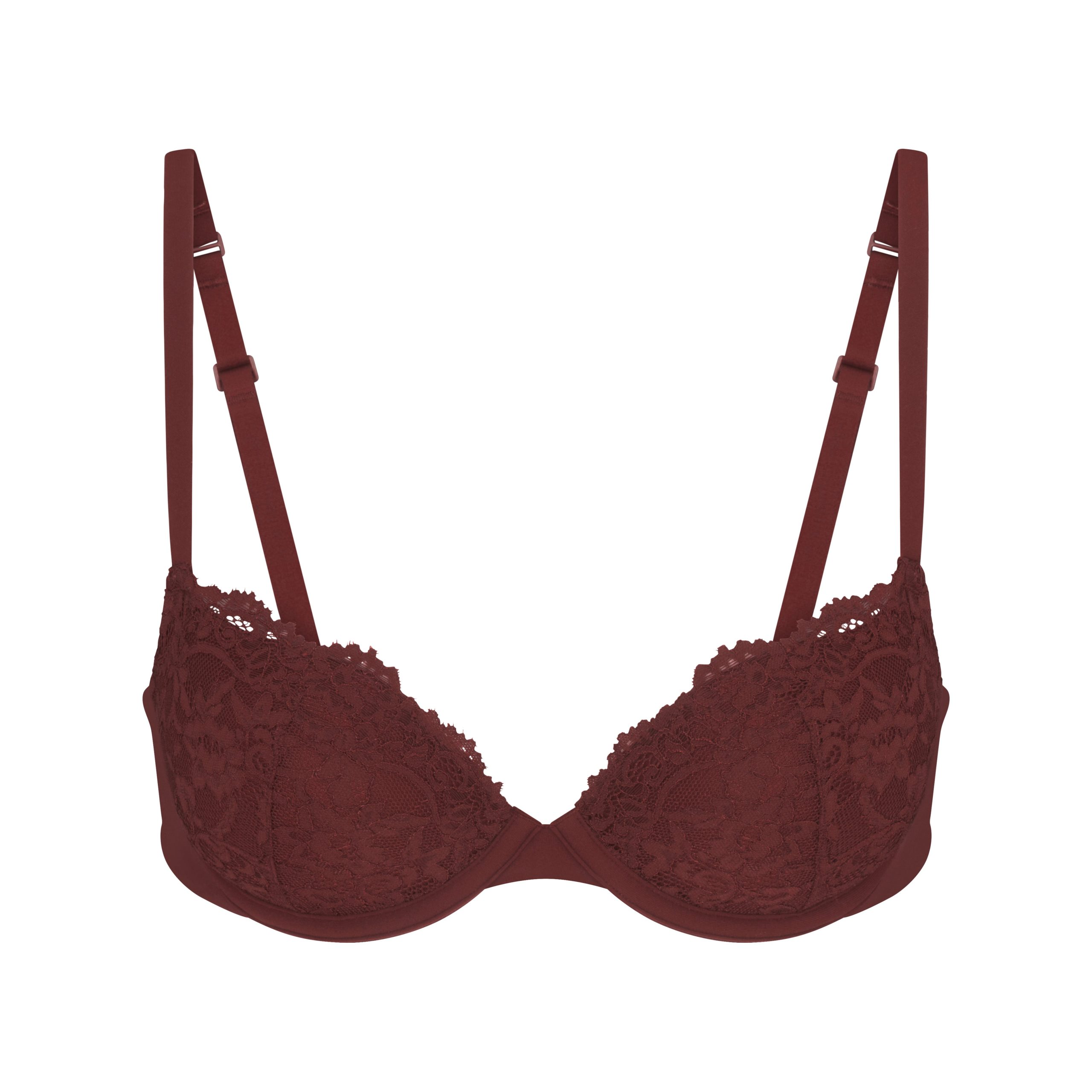 FITS EVERYBODY LACE PUSH-UP BRA | OXBLOOD - Image 4