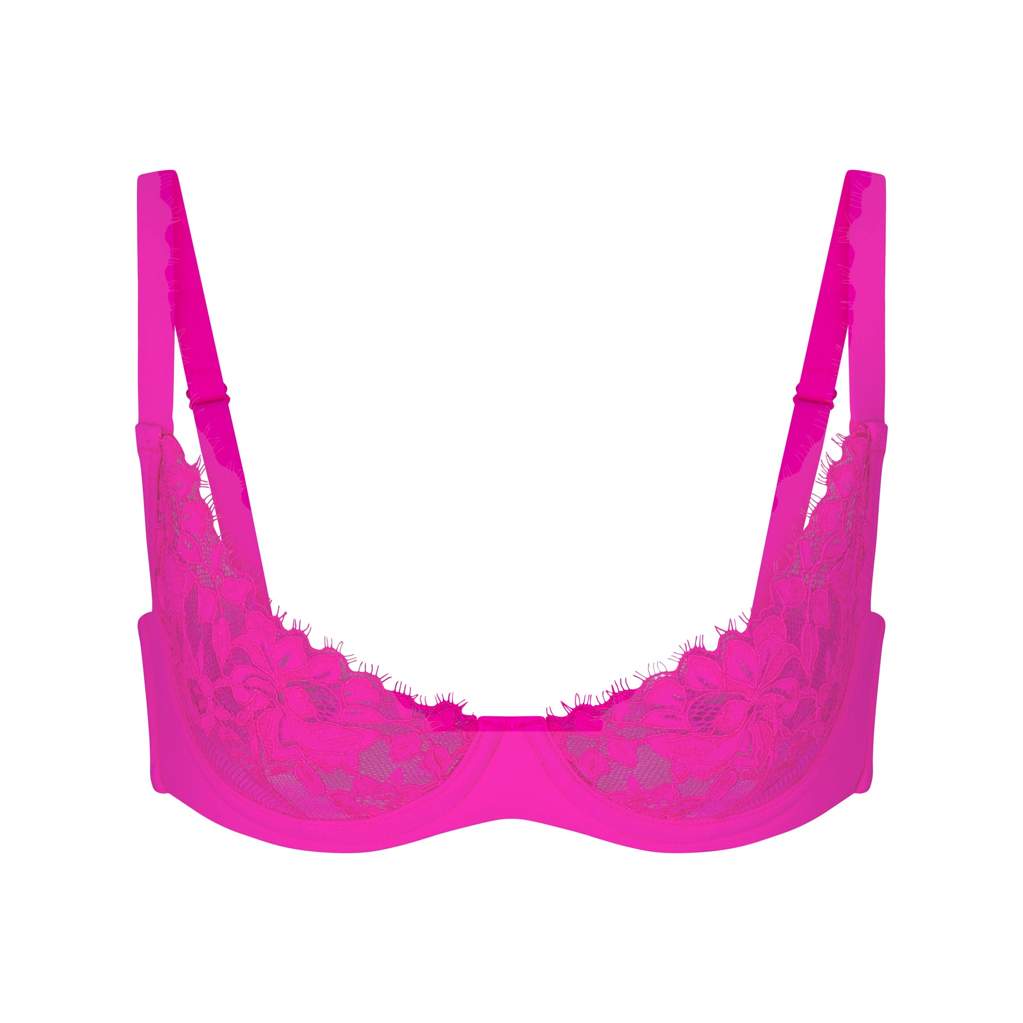 SKIMS LACE UNLINED SCOOP BRA | FUCHSIA - Image 5
