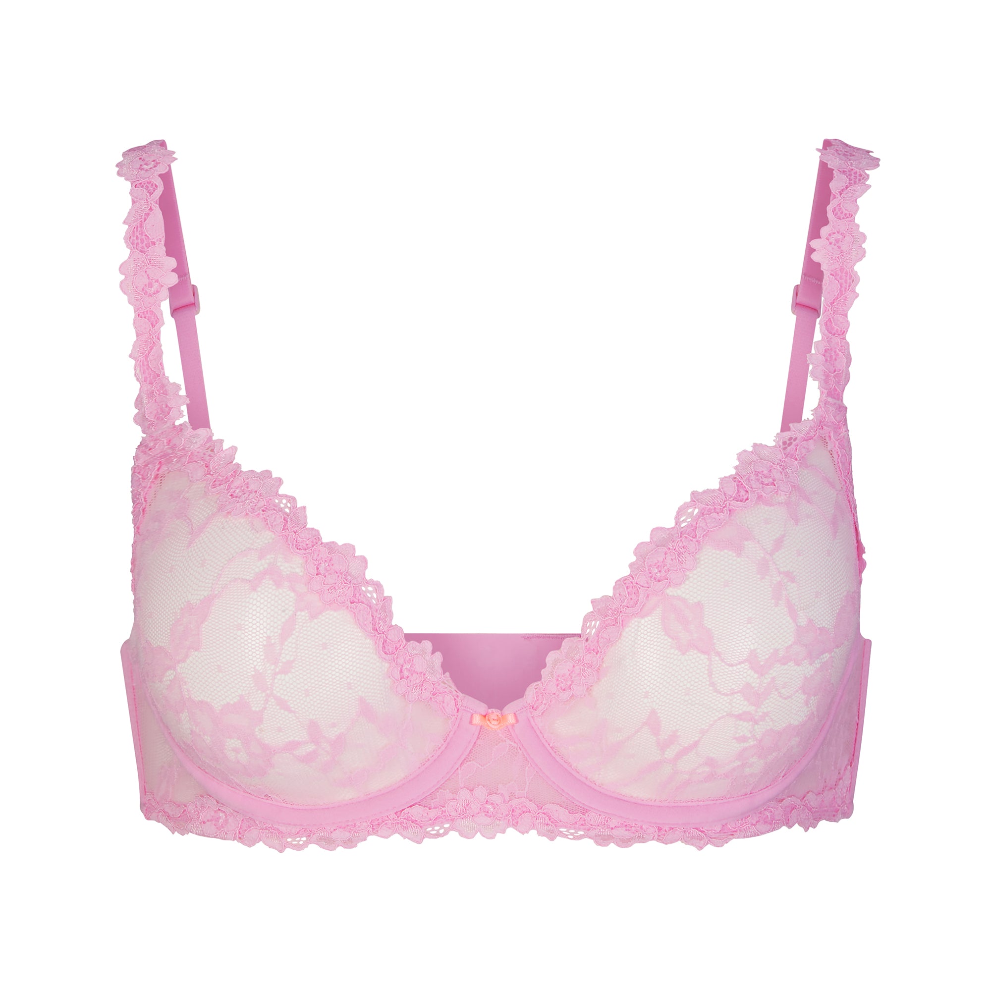 STRETCH LACE UNLINED DEMI BRA | COTTON CANDY - Image 5