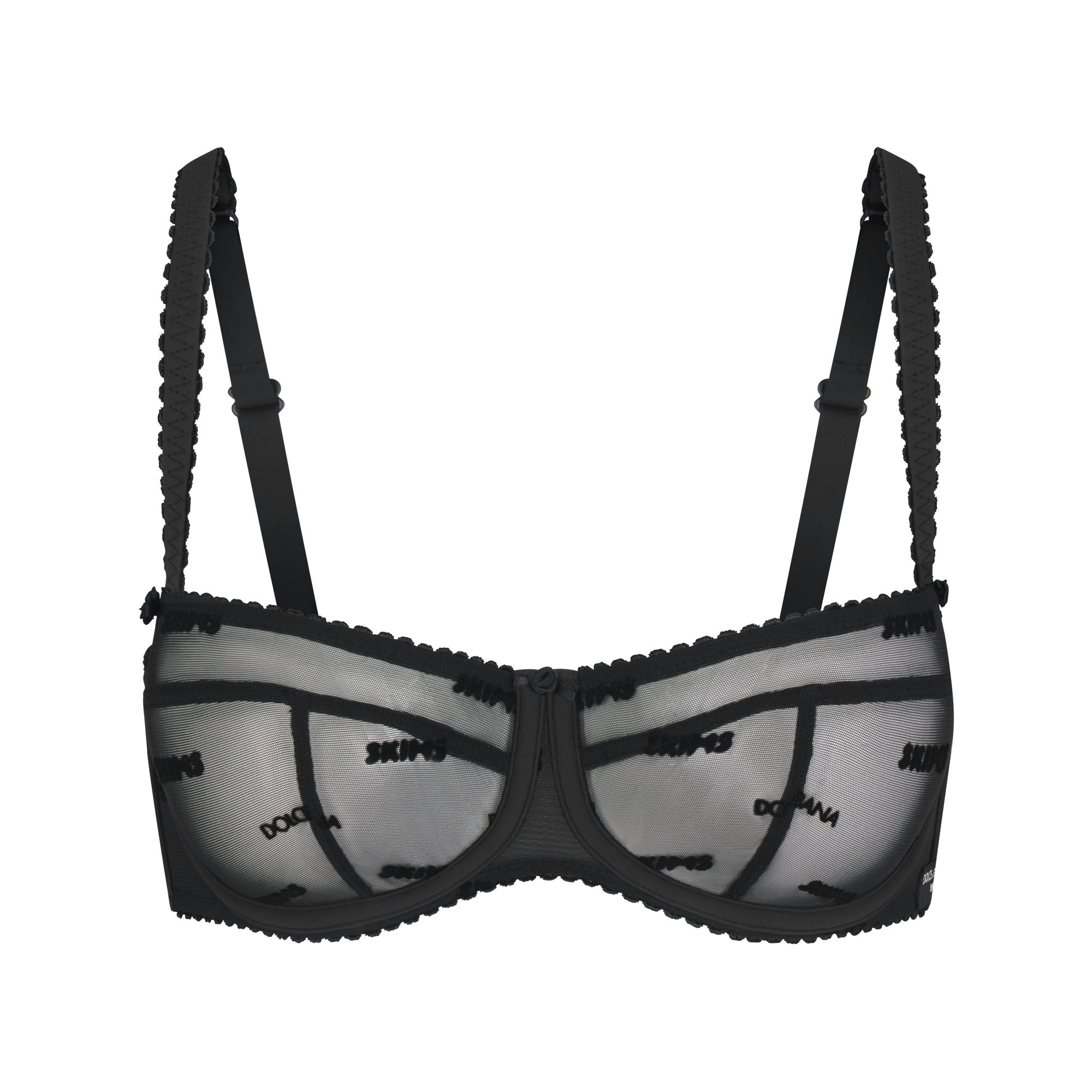 DOLCE&GABBANA X SKIMS ULTRA FINE MESH LOGO BALCONETTE BRA | ONYX - Image 6