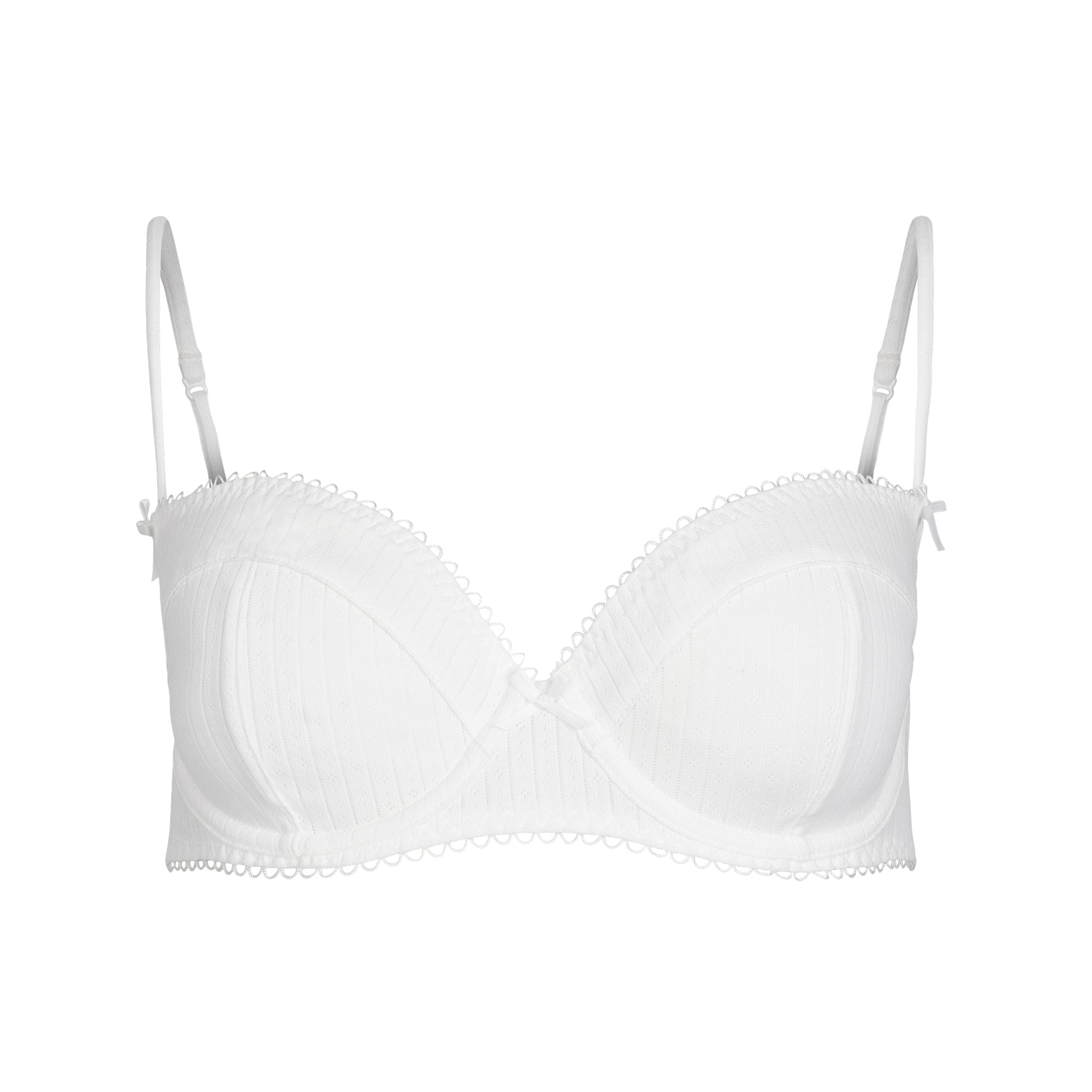 POINTELLE UNLINED BALCONETTE BRA | SNOW - Image 4