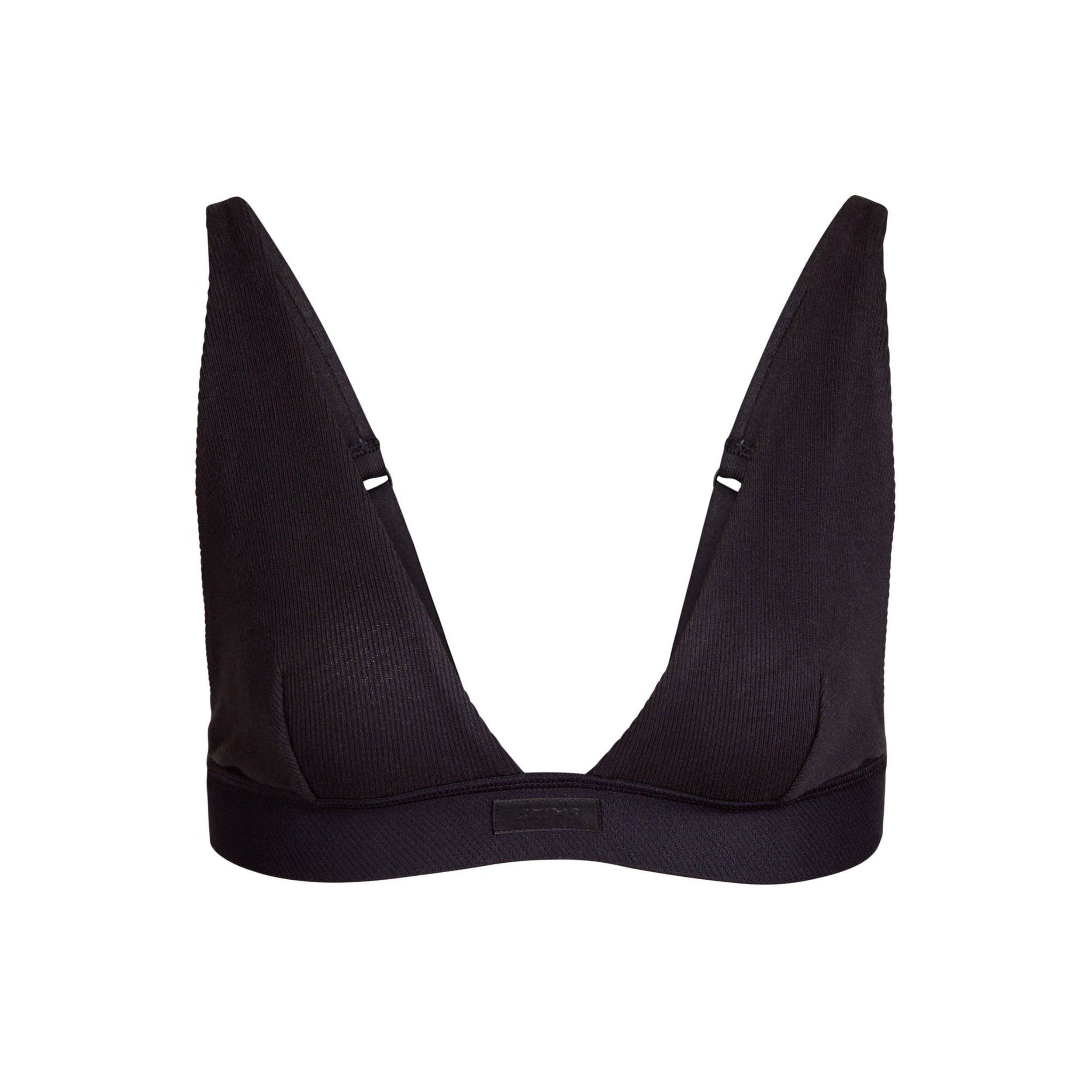 COTTON RIB PLUNGE BRALETTE | SOOT - Image 6