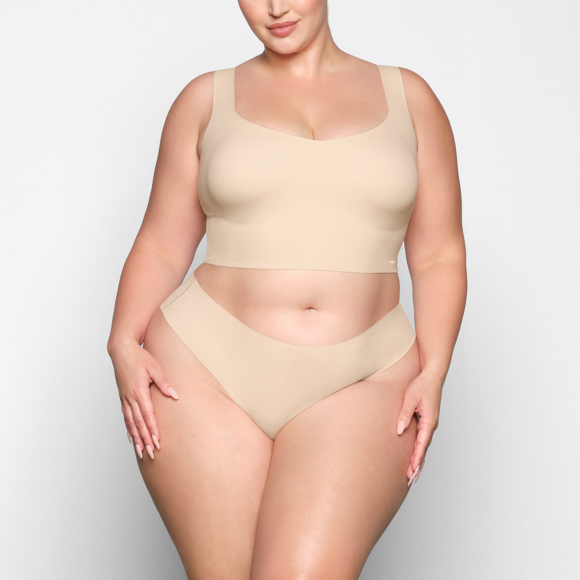 NAKED PLUNGE LONGLINE BRALETTE | SAND