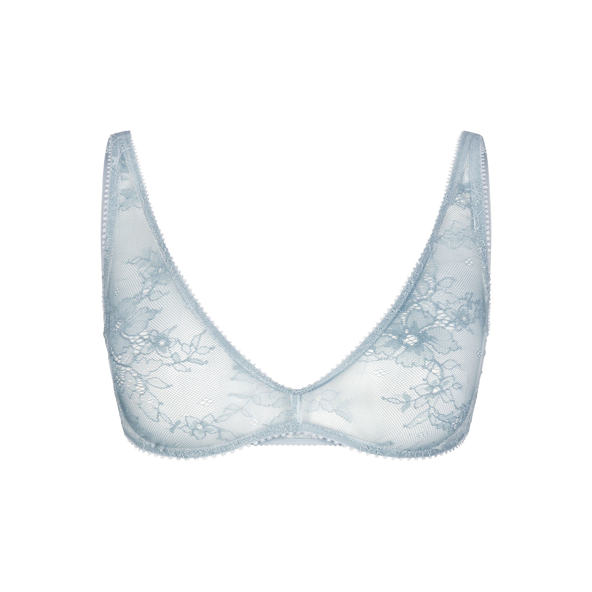ULTRA FINE LACE PLUNGE BRALETTE | DENIM - Image 5