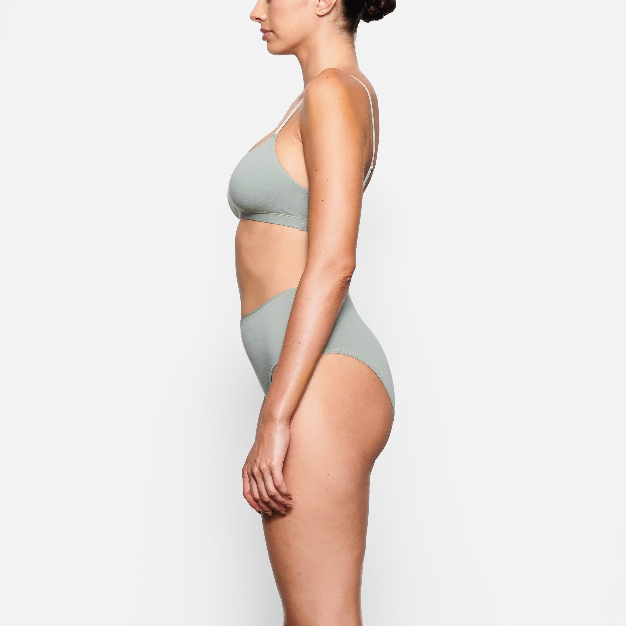 COTTON JERSEY SCOOP BRALETTE | MINERAL - Image 2