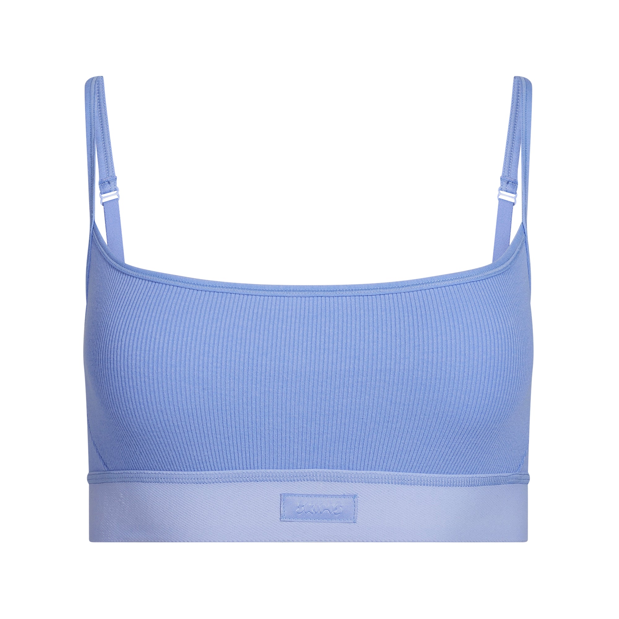 COTTON RIB SCOOP BRALETTE | BLUE VIOLET - Image 5