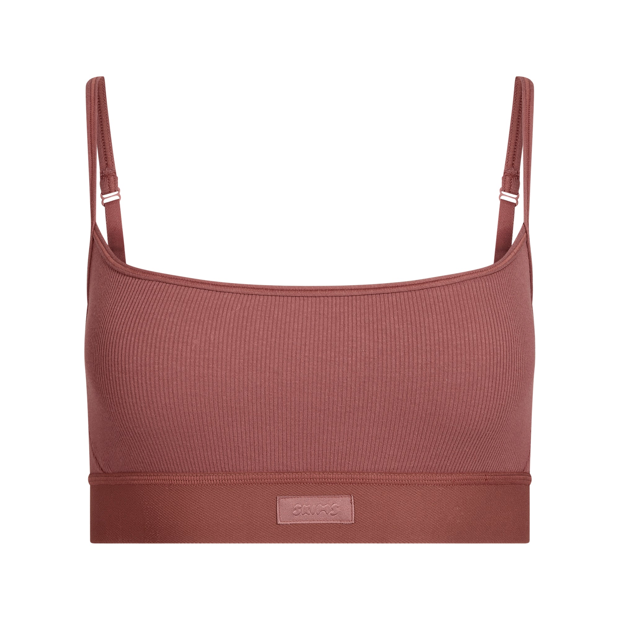 COTTON RIB SCOOP BRALETTE | REDWOOD - Image 5
