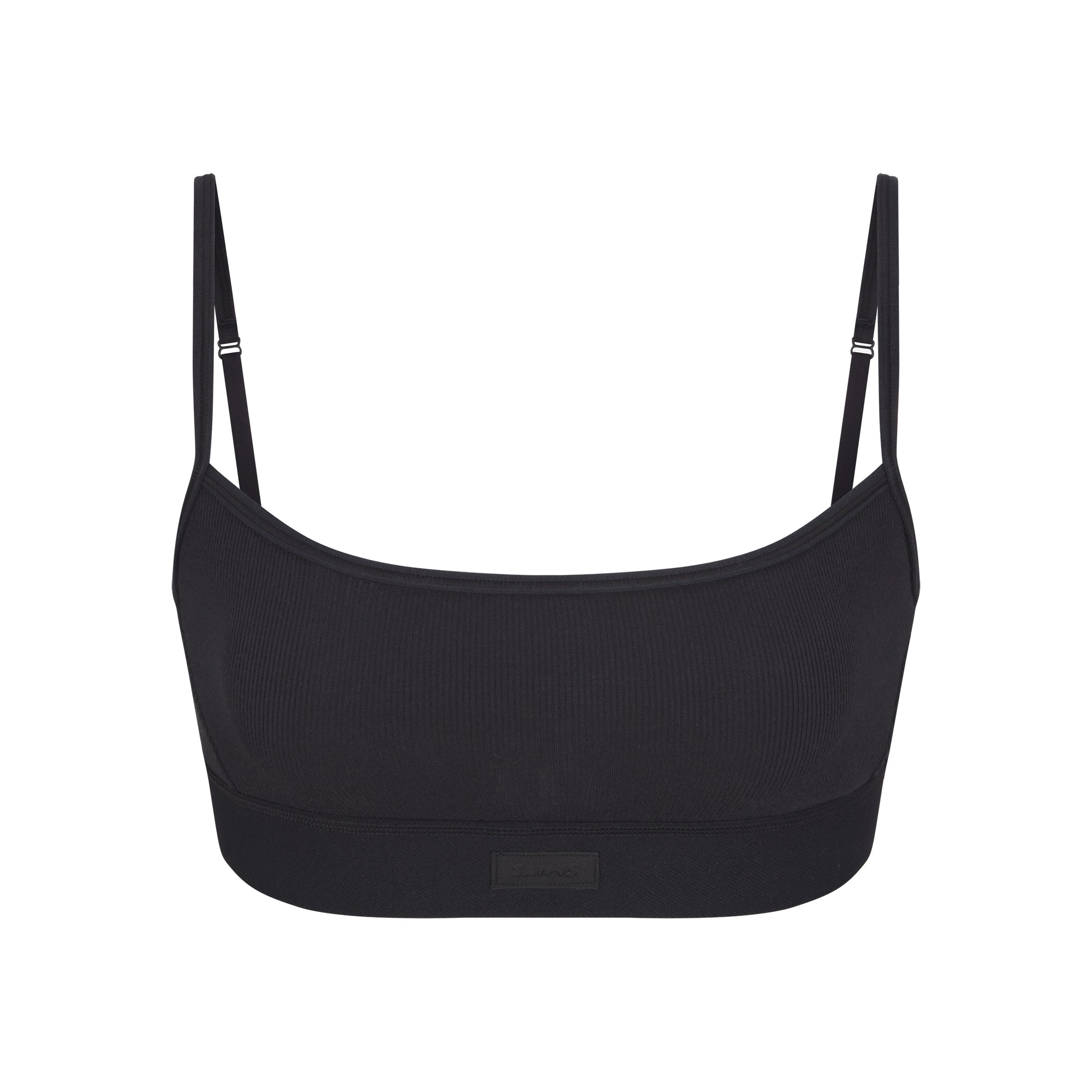 COTTON RIB SCOOP BRALETTE | SOOT - Image 5
