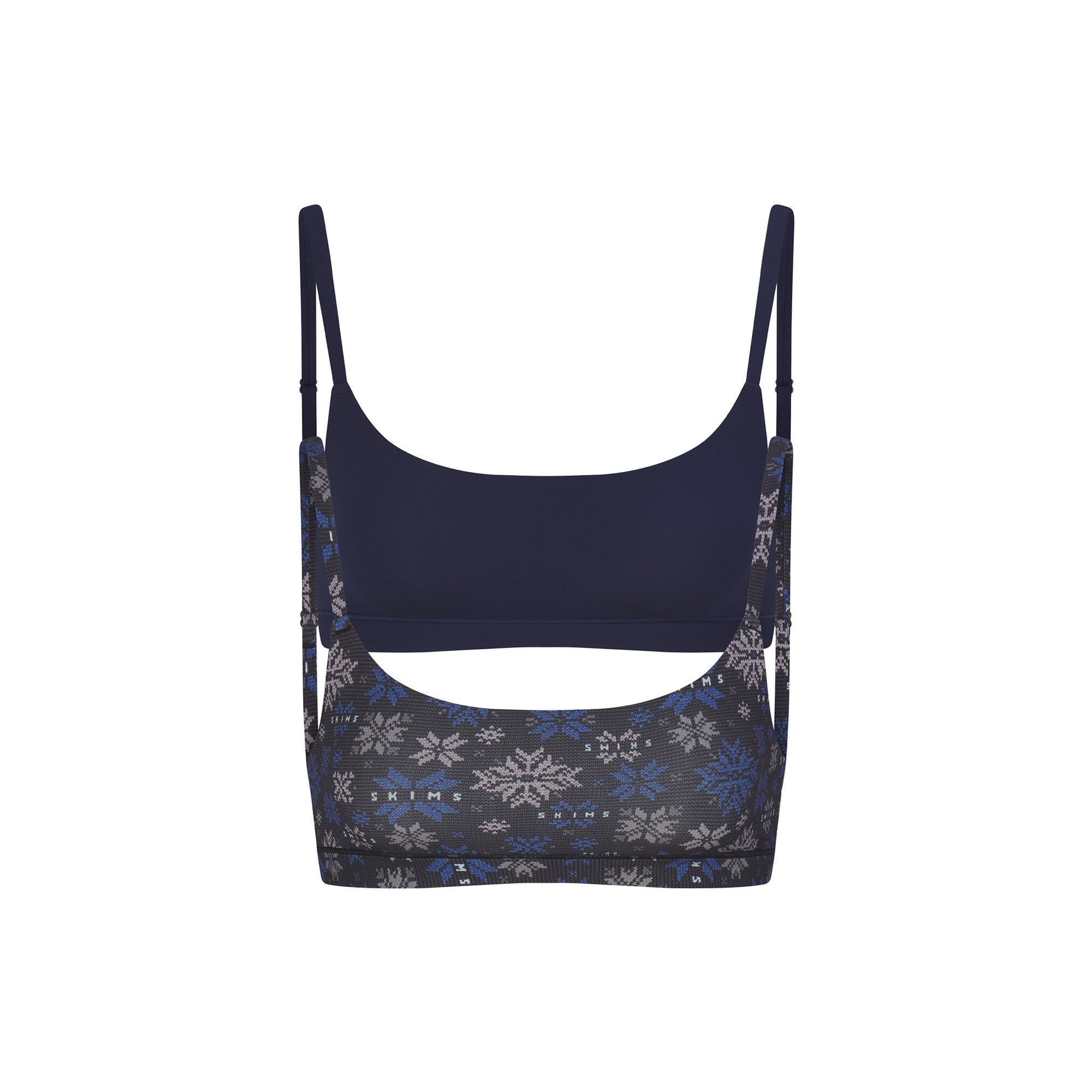 FITS EVERYBODY SCOOP BRALETTE 2-PACK | ONYX SNOWFLAKE FAIR ISLE AND NAVY - Image 5