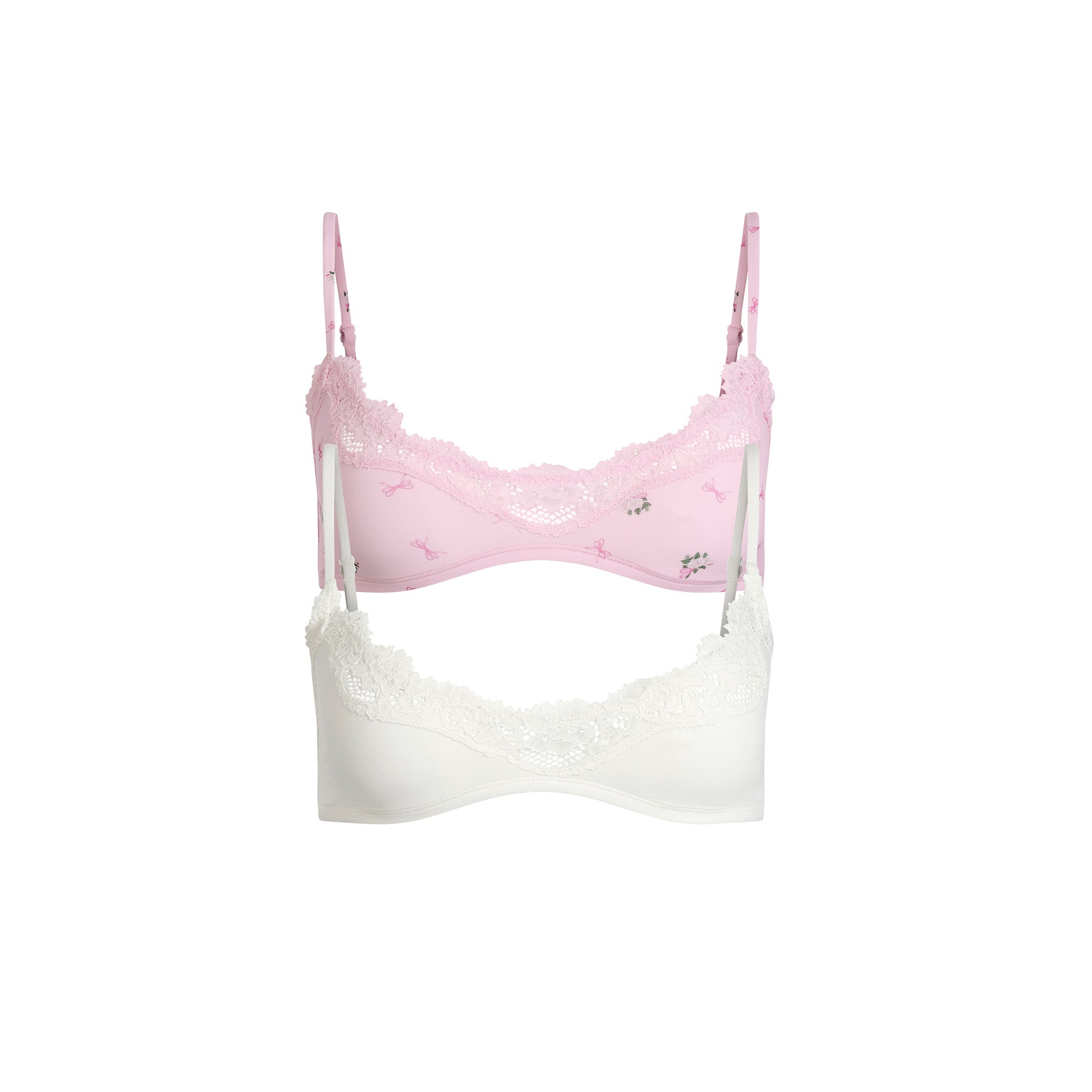 FITS EVERYBODY LACE SCOOP BRALETTE 2-PACK | MARBLE AND FLORAL BOW PRINT - Image 12