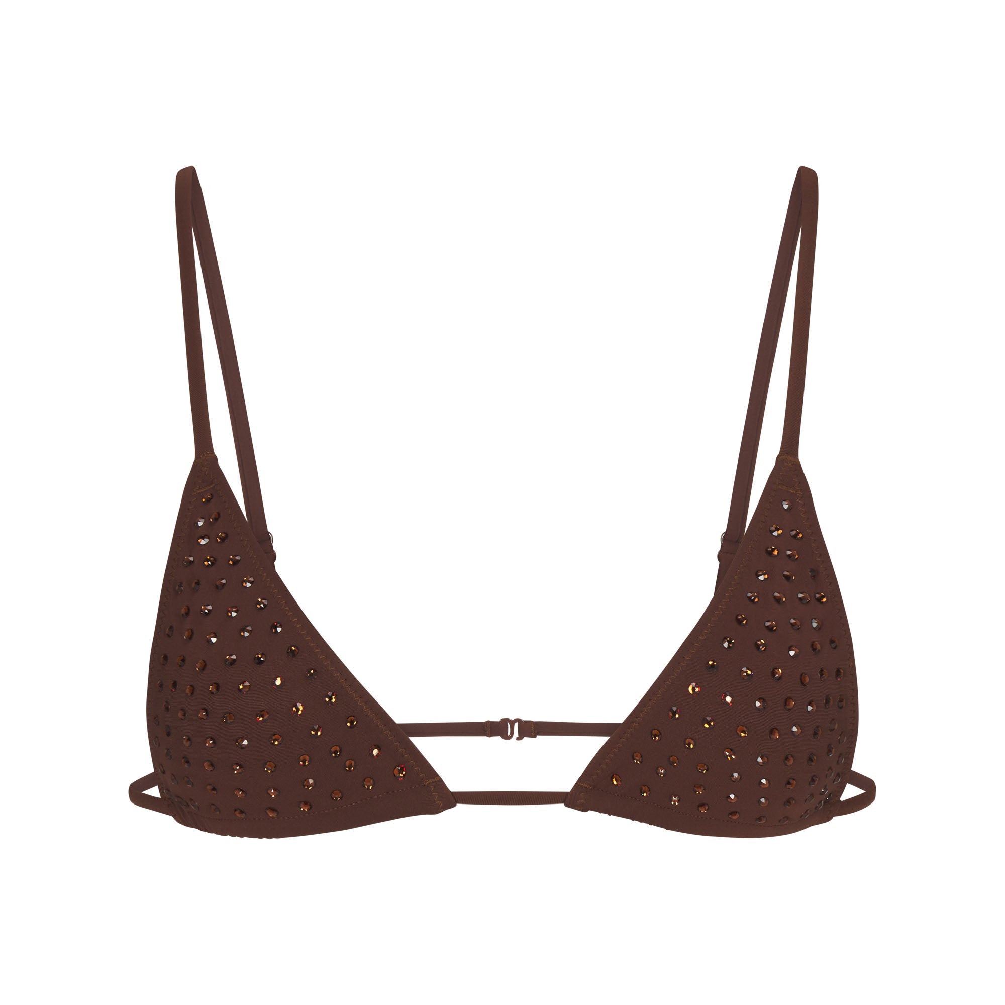 SPARKLE JERSEY MINI TRIANGLE BRALETTE | COCOA - Image 5