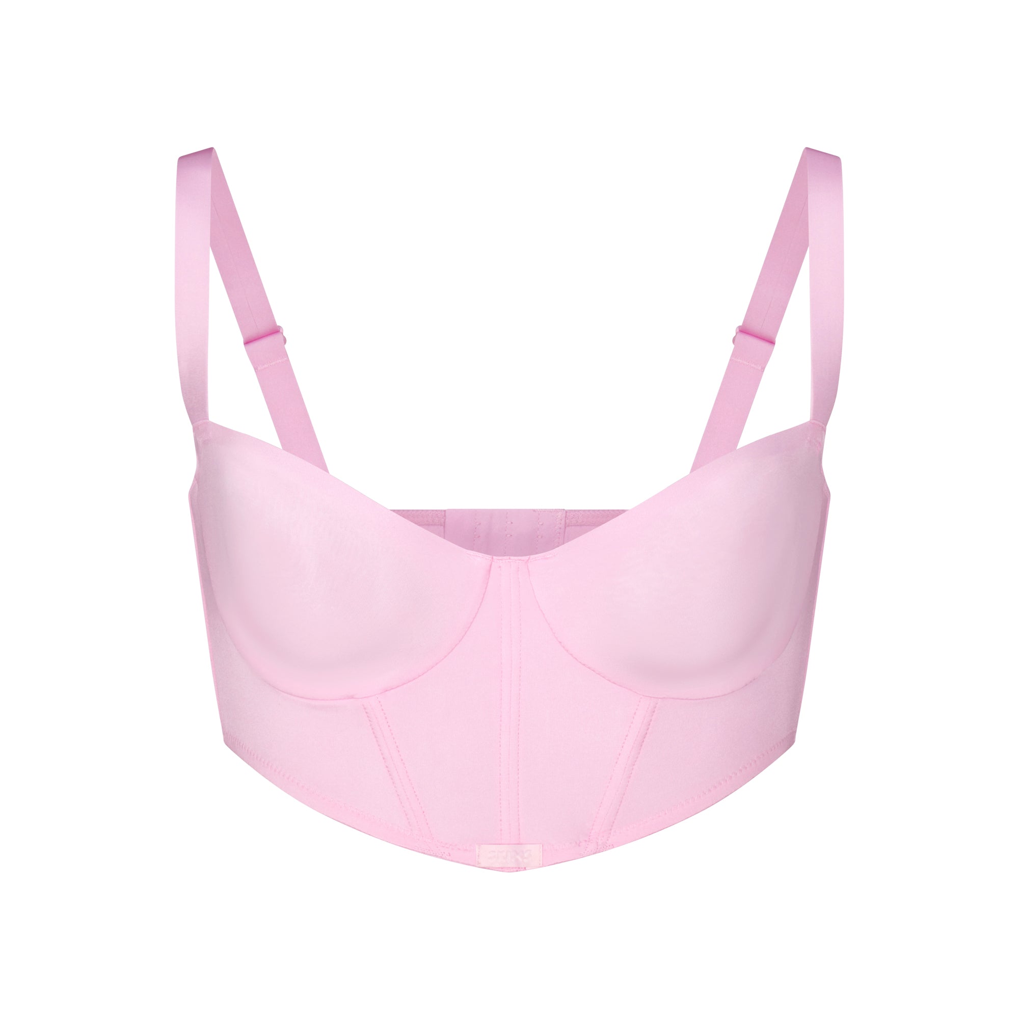 SKIMS LOGO SHINE BALCONETTE CORSET BRA | BABY PINK - Image 5