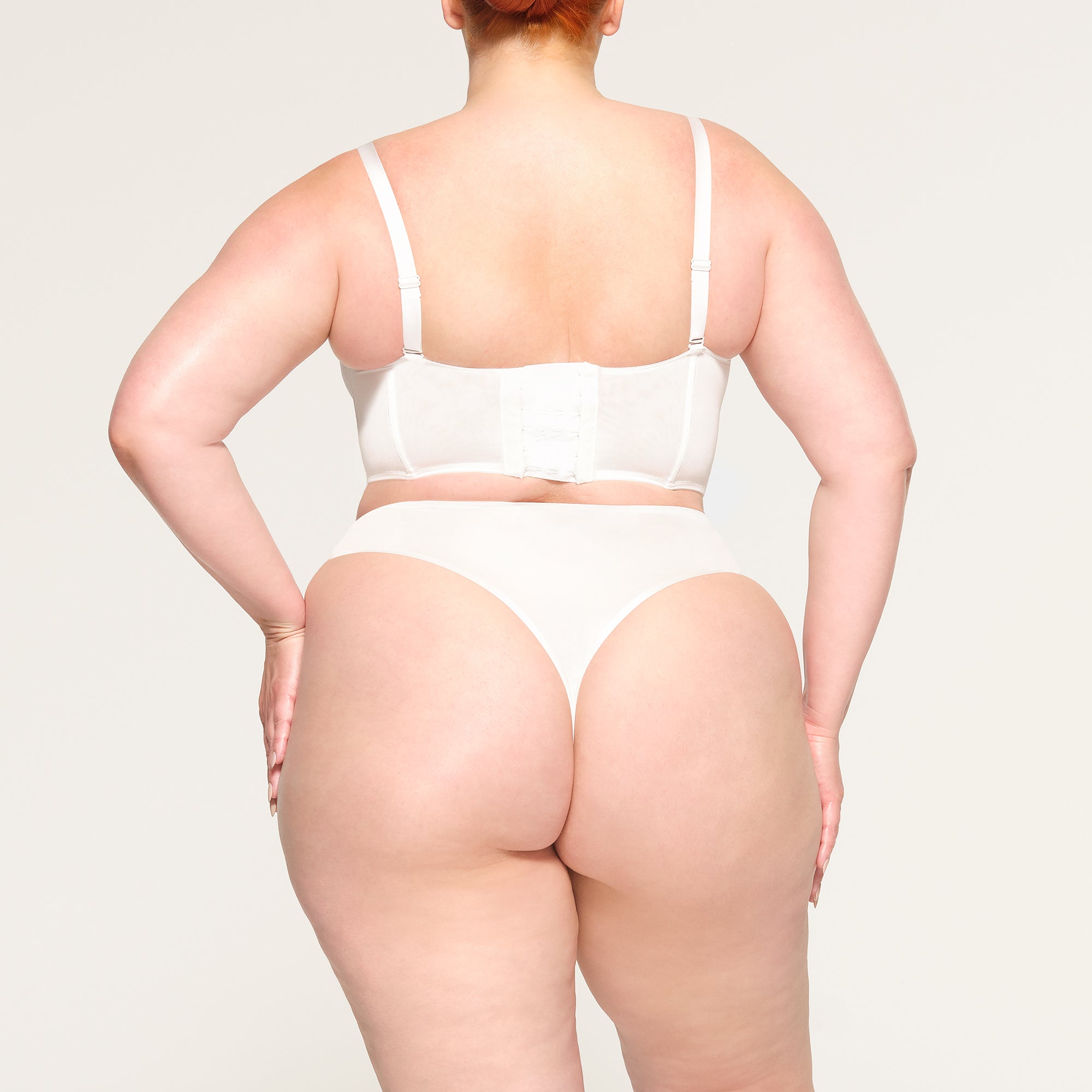 SKIMS LOGO SHINE DEMI CORSET BRA | MARBLE - Image 3