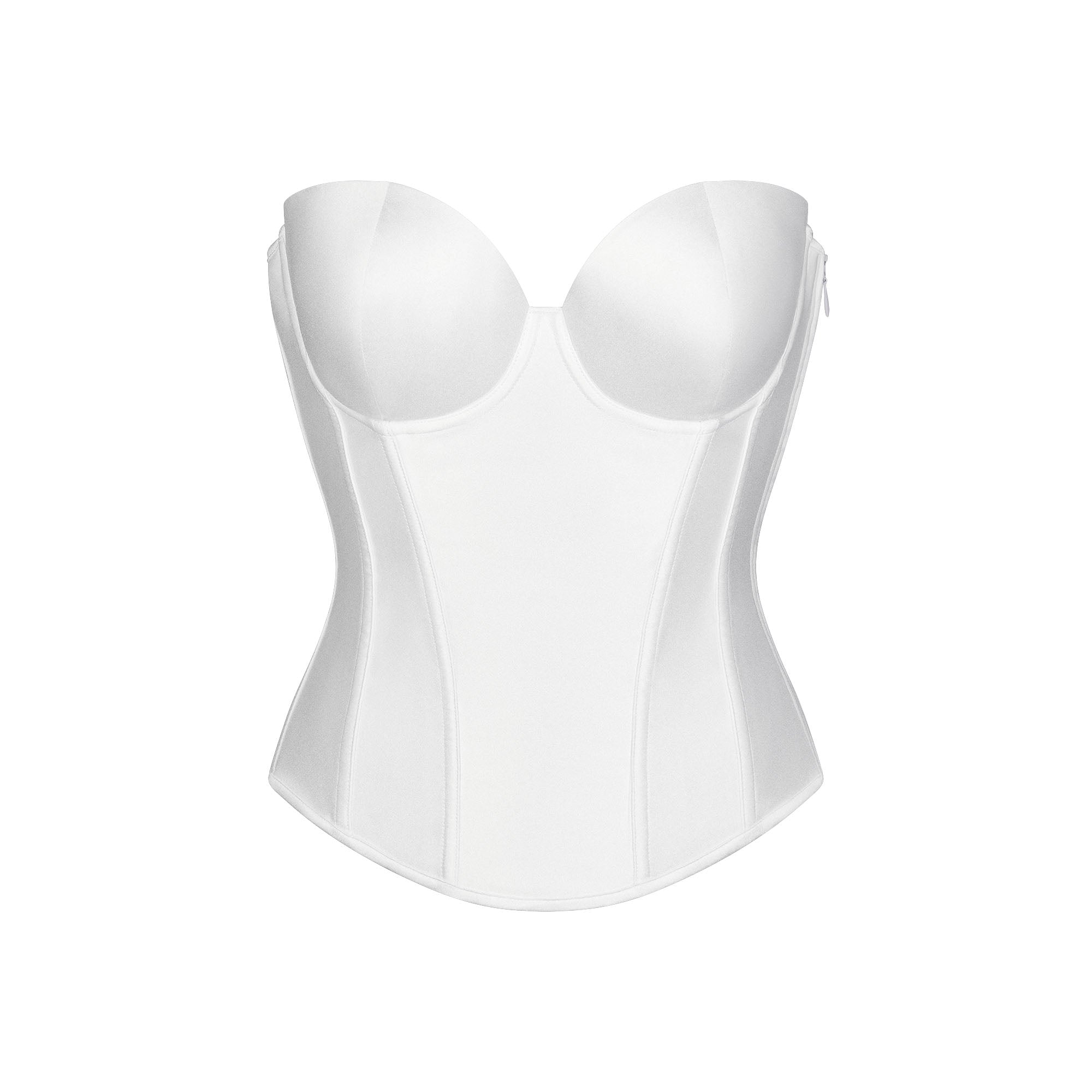 SKIMS ROMANCE SATIN CORSET | SNOW - Image 9