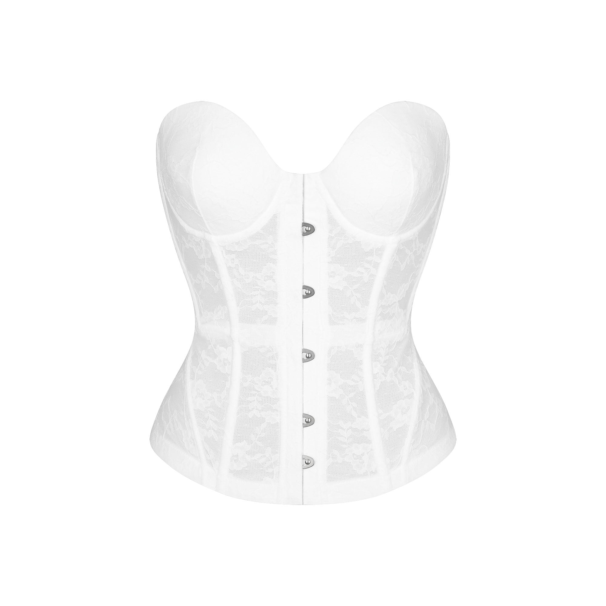 SKIMS ROMANCE LACE CORSET | SNOW - Image 7