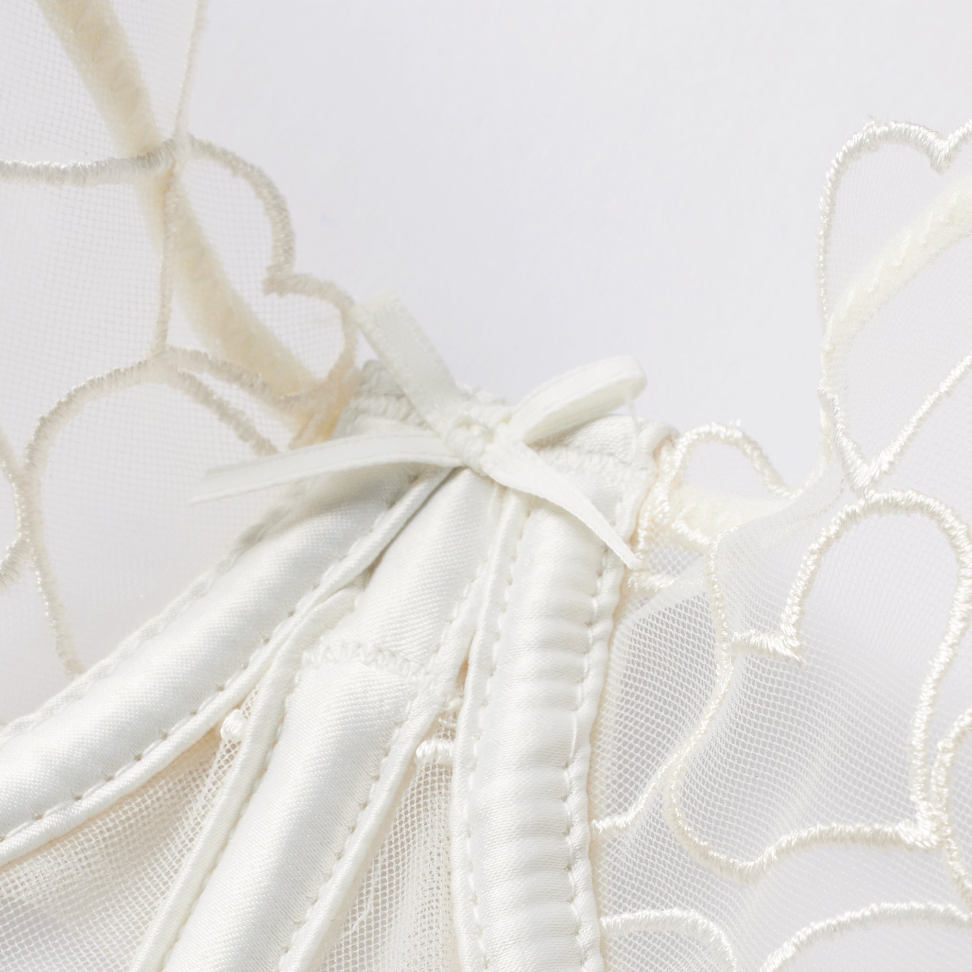 EMBROIDERED TULLE CROPPED CORSET | MARBLE - Image 5