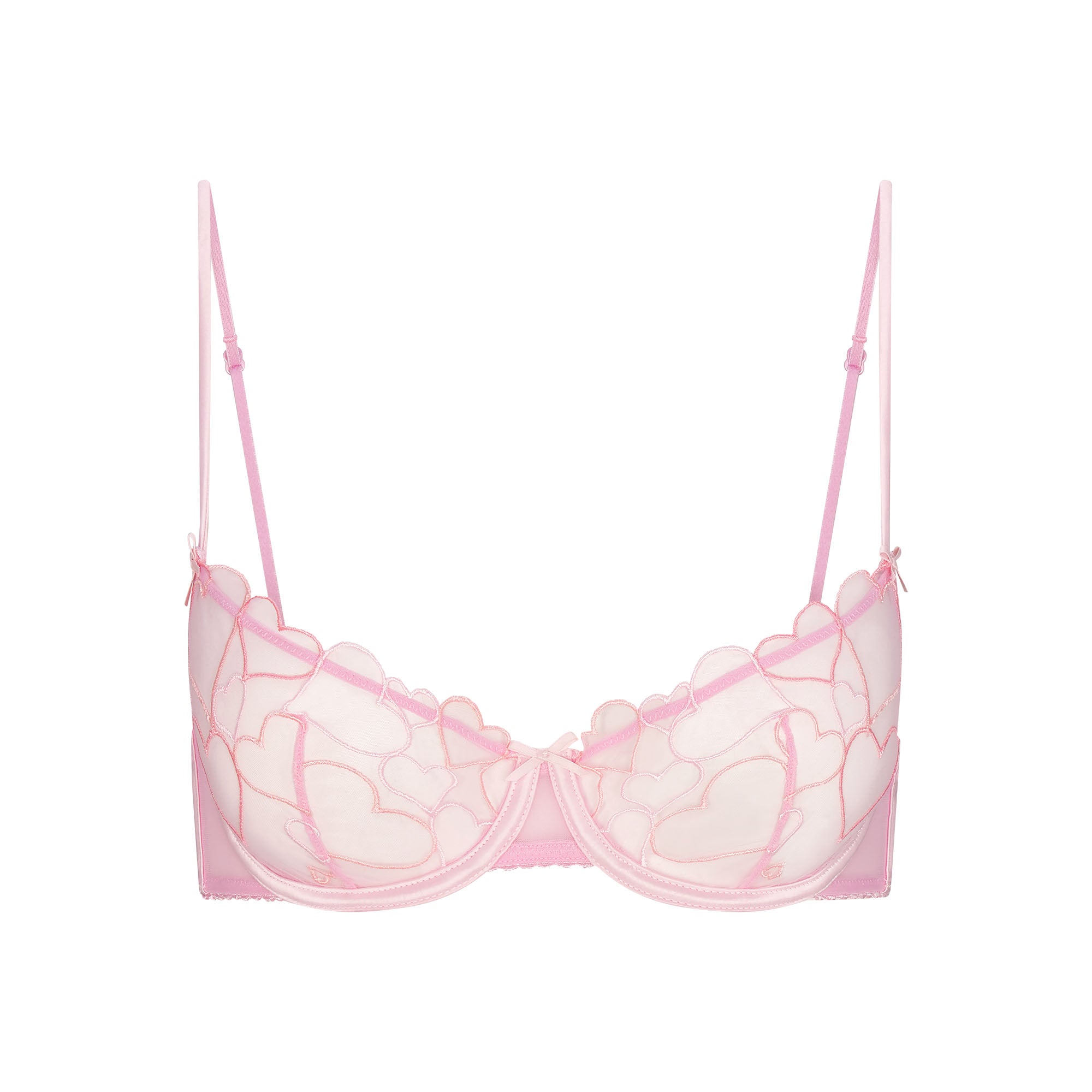 EMBROIDERED TULLE UNLINED DEMI BRA | BUBBLE GUM - Image 6