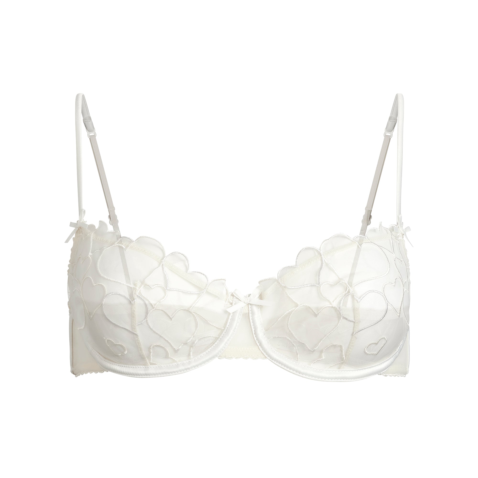 EMBROIDERED TULLE UNLINED DEMI BRA | MARBLE - Image 6