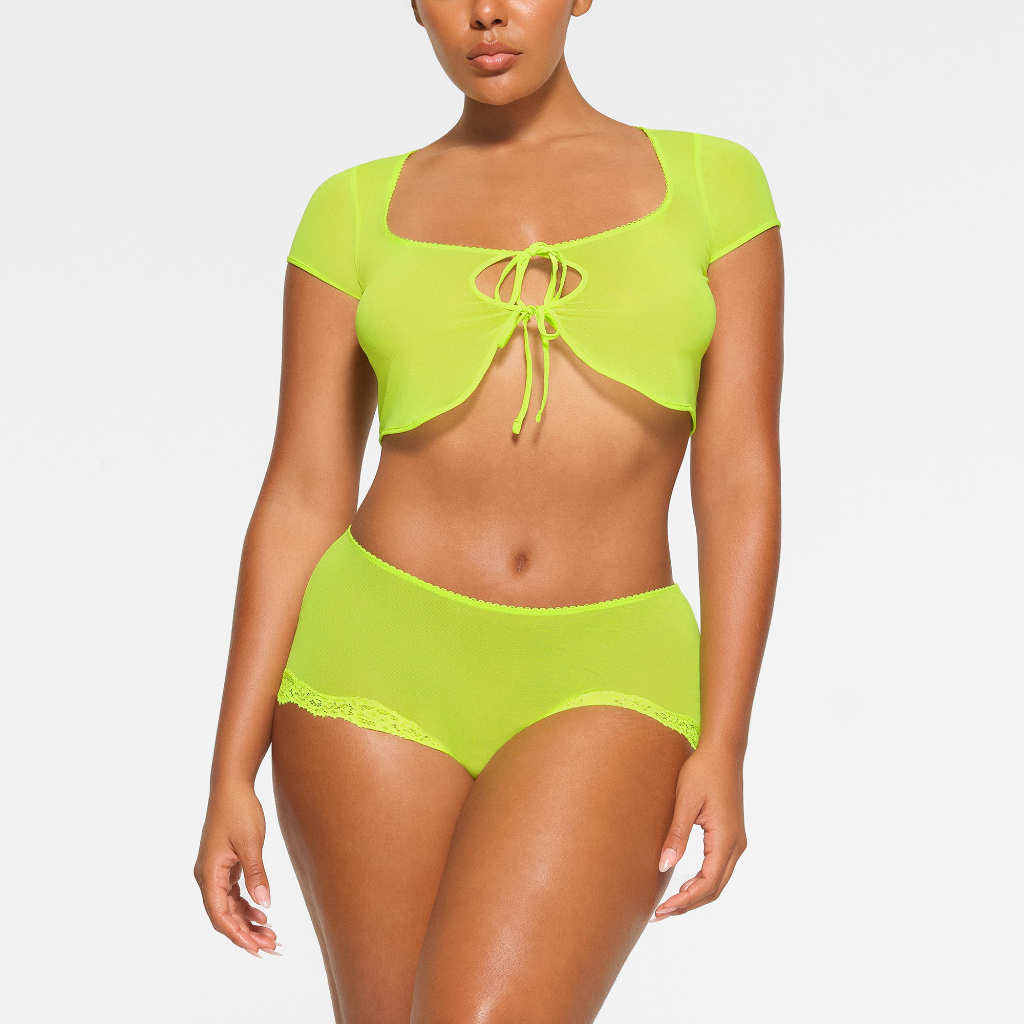 SUMMER MESH SUPER CROPPED TOP | HIGHLIGHTER