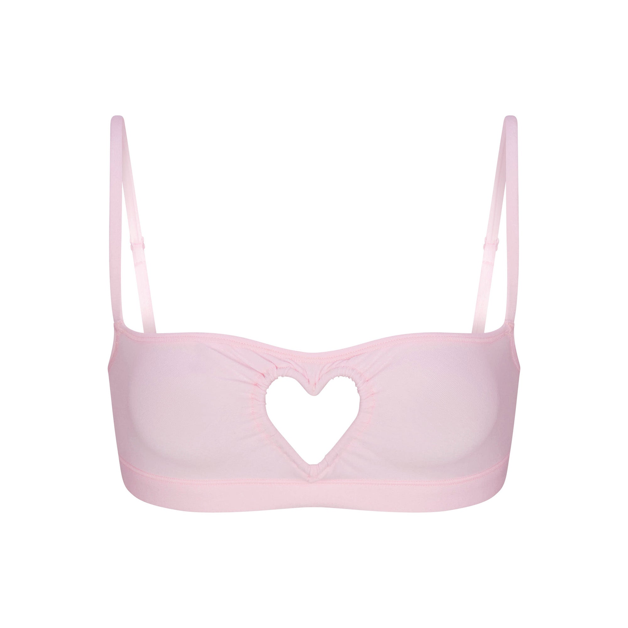 COTTON JERSEY HEART SCOOP BRALETTE | CHERRY BLOSSOM - Image 5