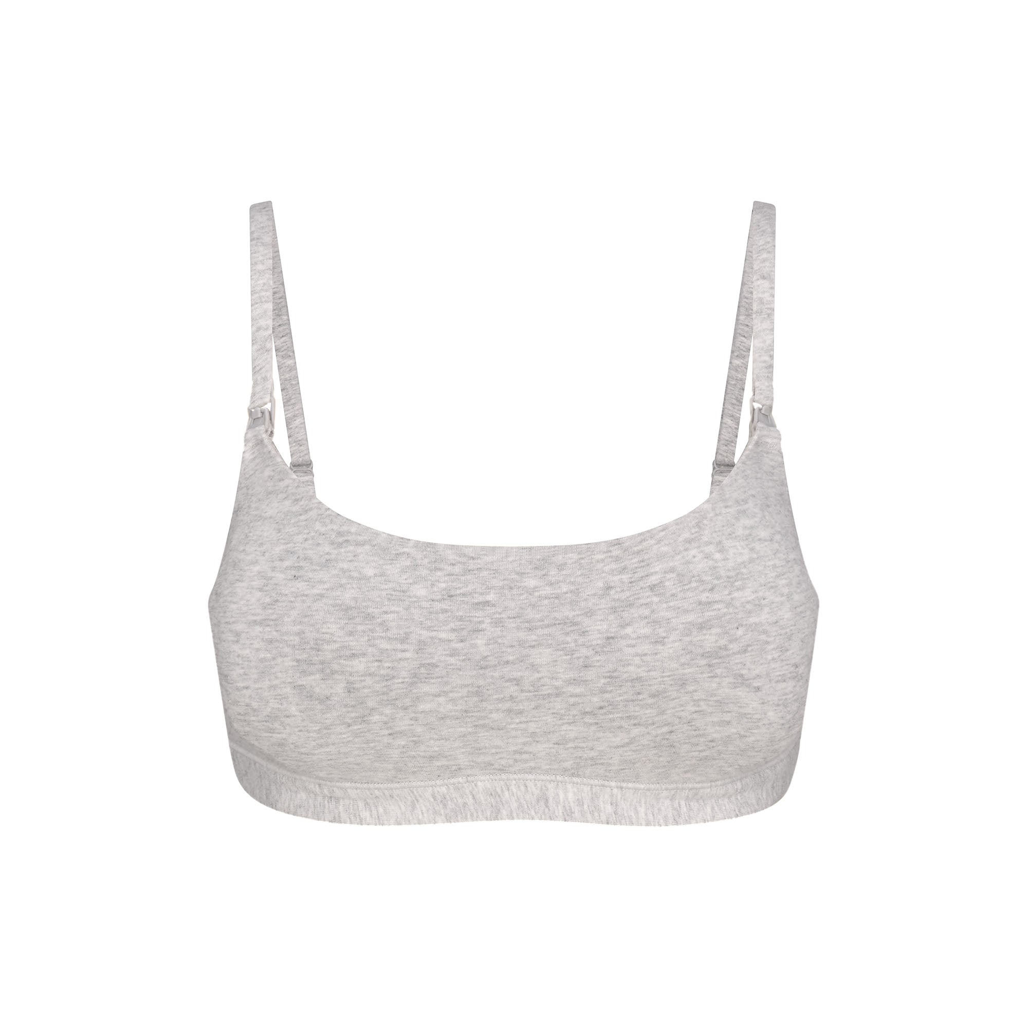 COTTON JERSEY MATERNITY NURSING SCOOP BRALETTE | LIGHT HEATHER GREY - Image 8