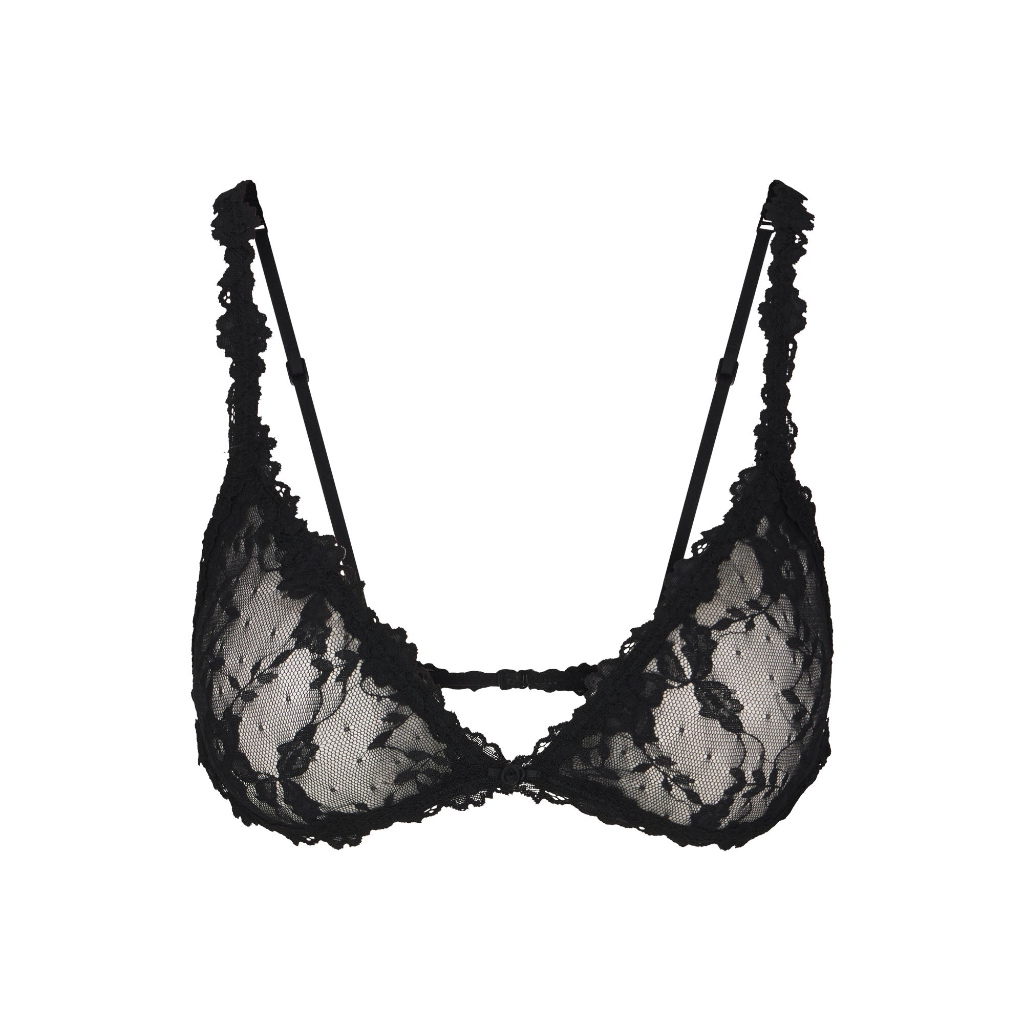 STRETCH LACE TRIANGLE BRALETTE | SOOT - Image 5
