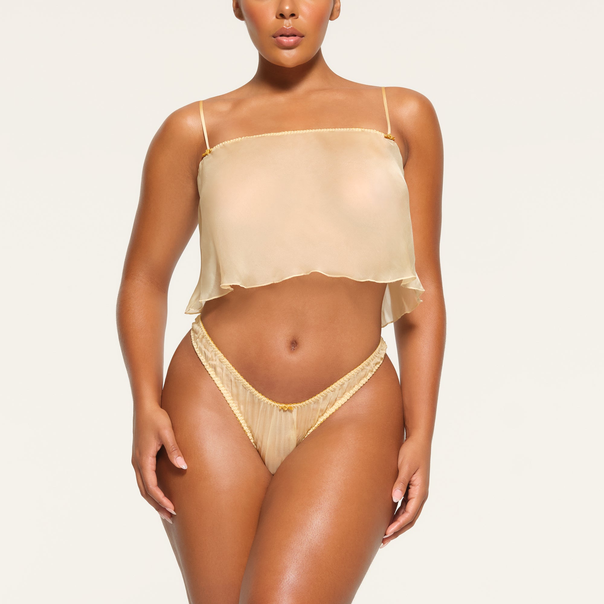 SKIMS ROMANCE SUPER CROPPED CAMI | BUTTER