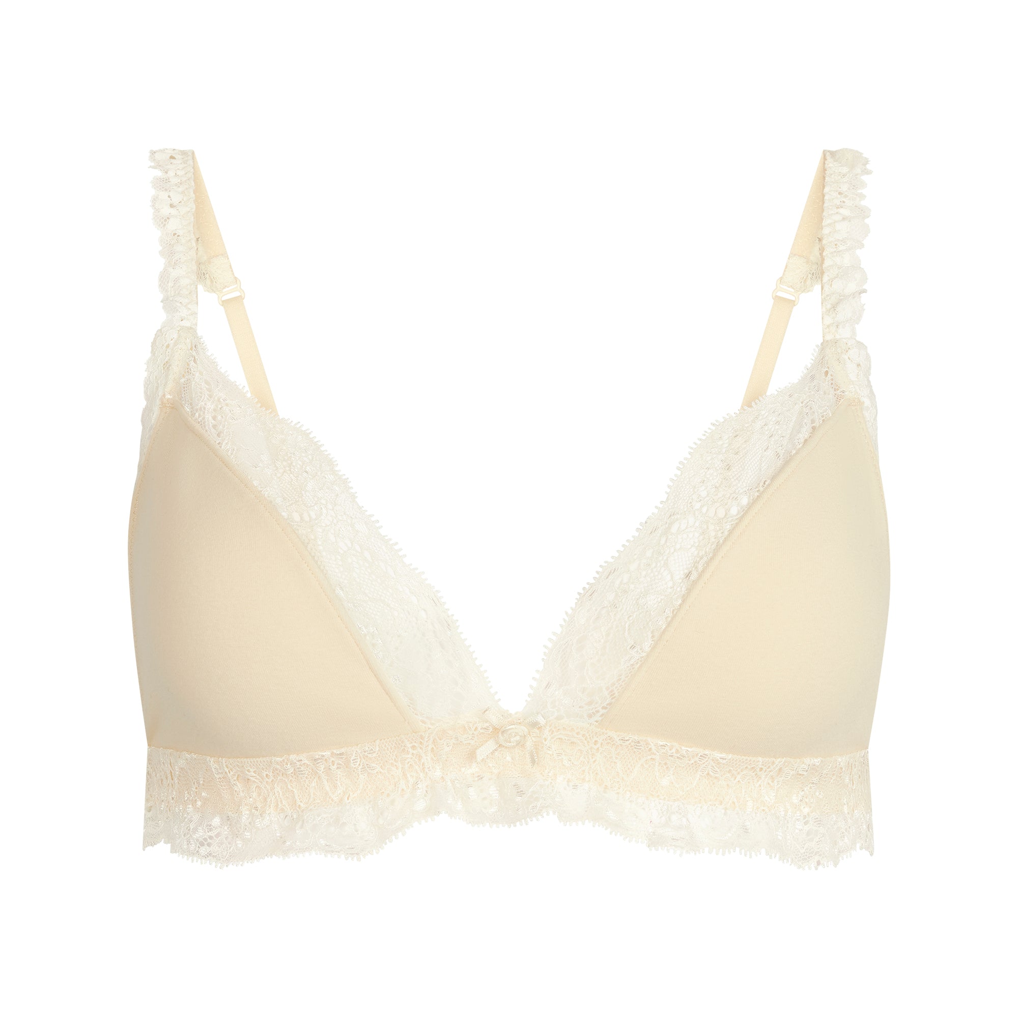 COTTON JERSEY LACE TRIANGLE BRALETTE | BUTTER - Image 5
